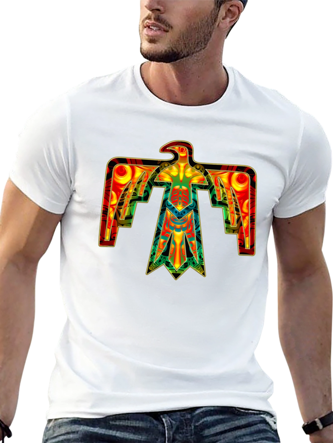Black Thunderbird Graphic Black T-Shirt view 13