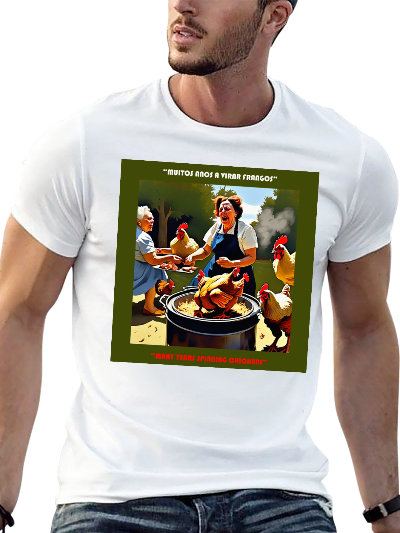 Black Funny Chicken T-Shirt - Many Years Spinning Chickens view 13