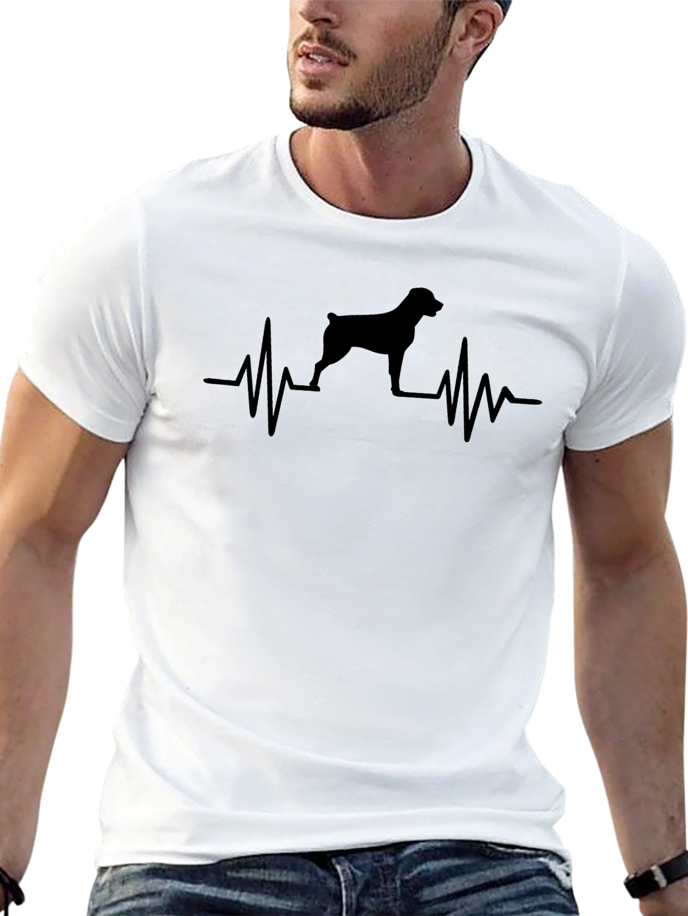 Black Dog Heartbeat T-Shirt - Black view 13