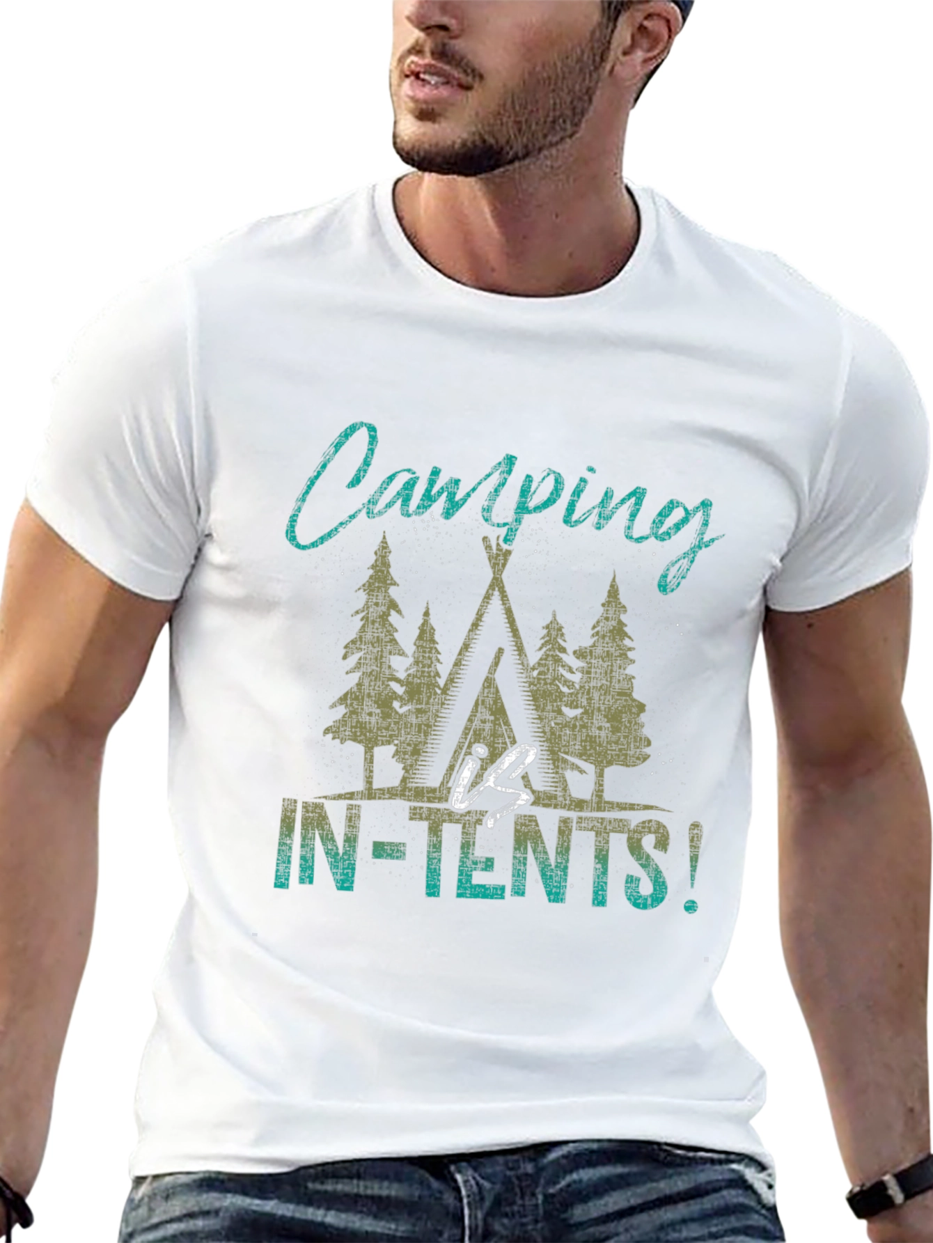 Black Camping In-Tents T-Shirt - Outdoor Adventure Tee view 13