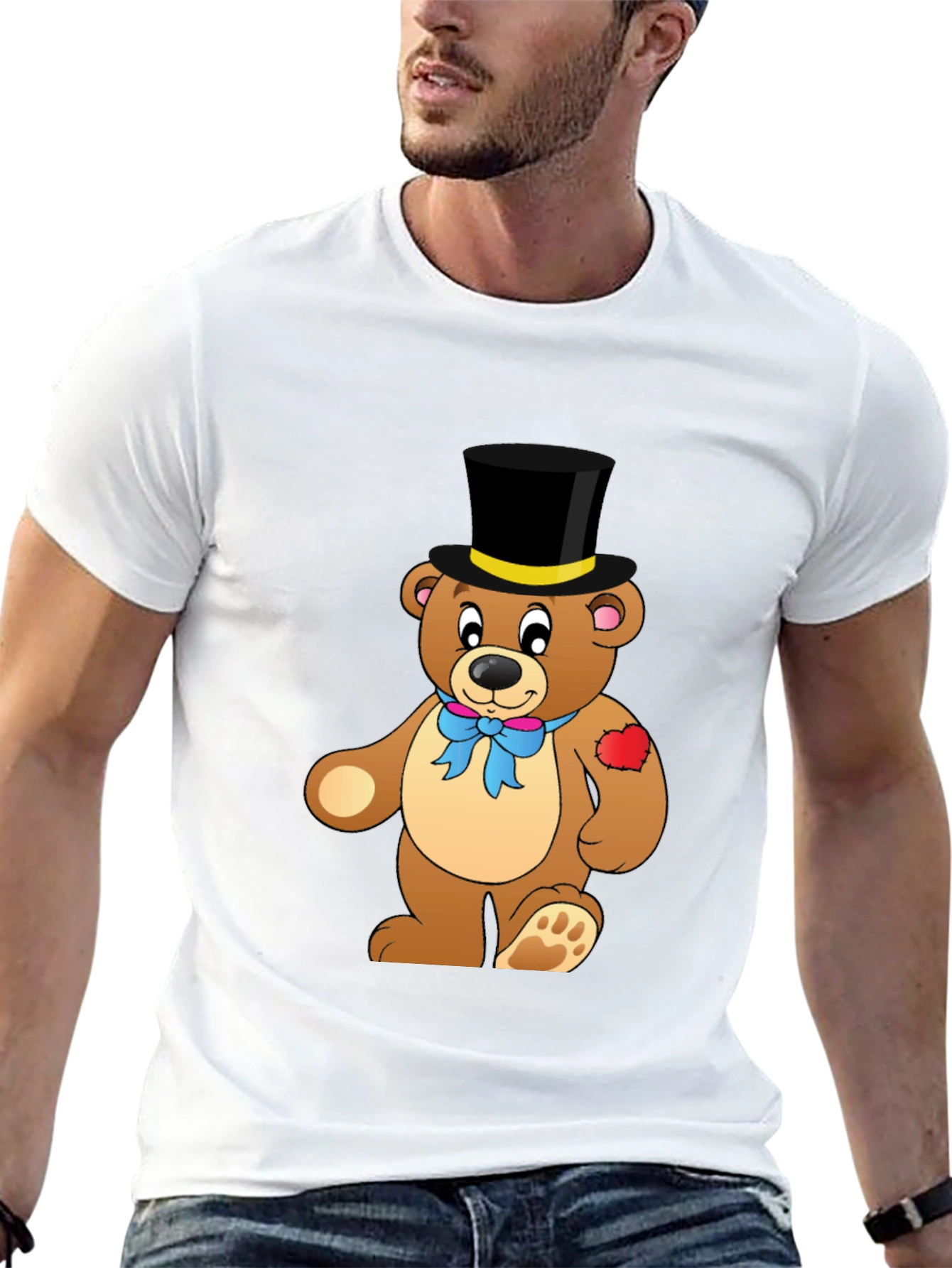 Black Teddy Bear Top Hat T-Shirt view 13