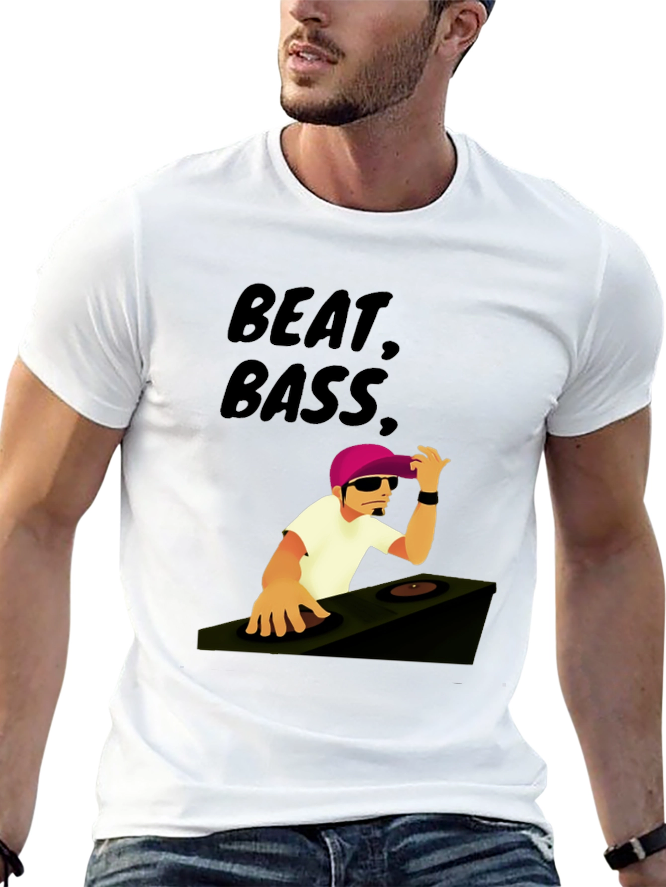 Beat Bass DJ Graphic T-Shirt - Cool Music Tee - 13
