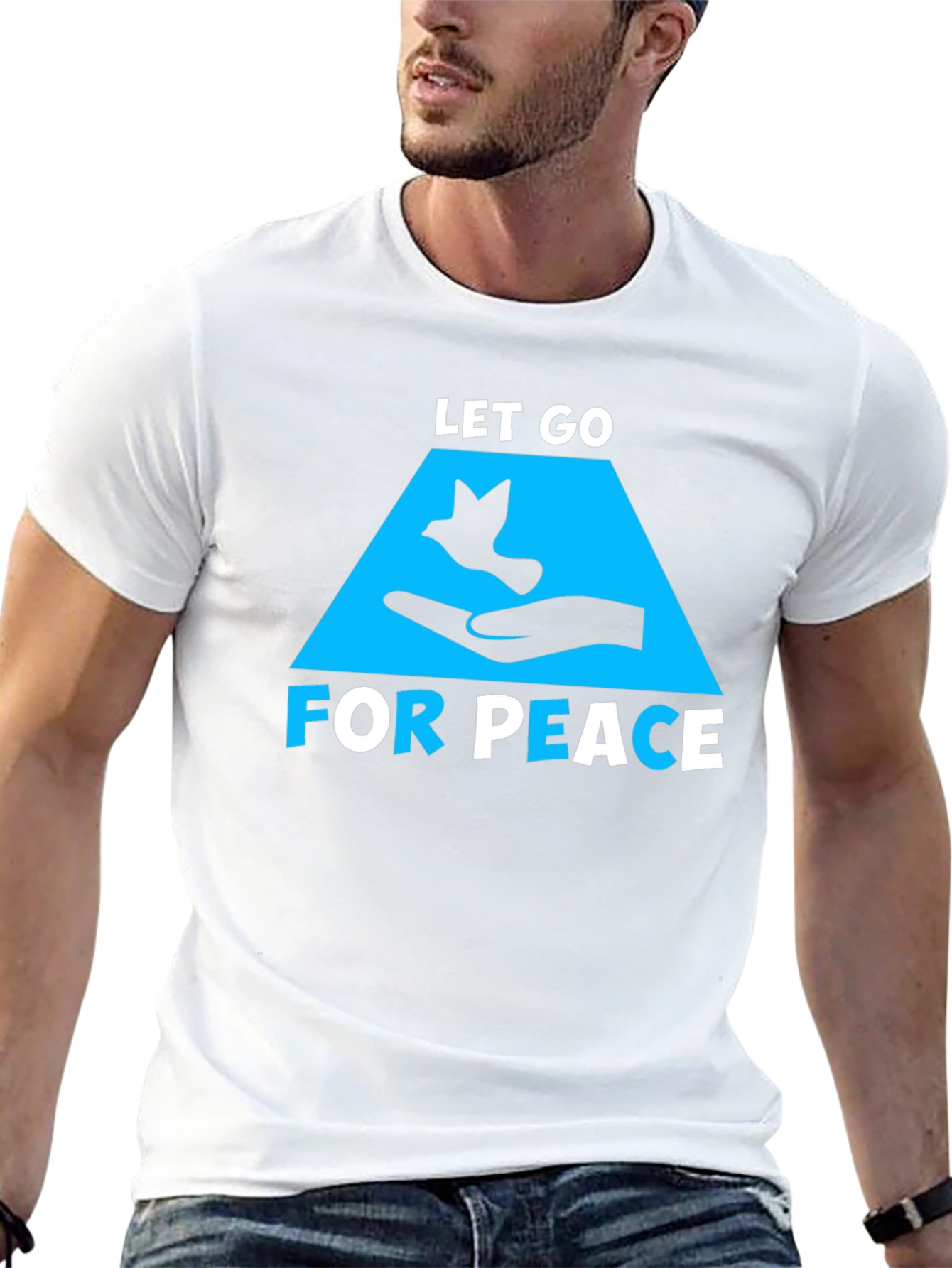Black Let Go For Peace Graphic Tee - Relaxed Fit view 13