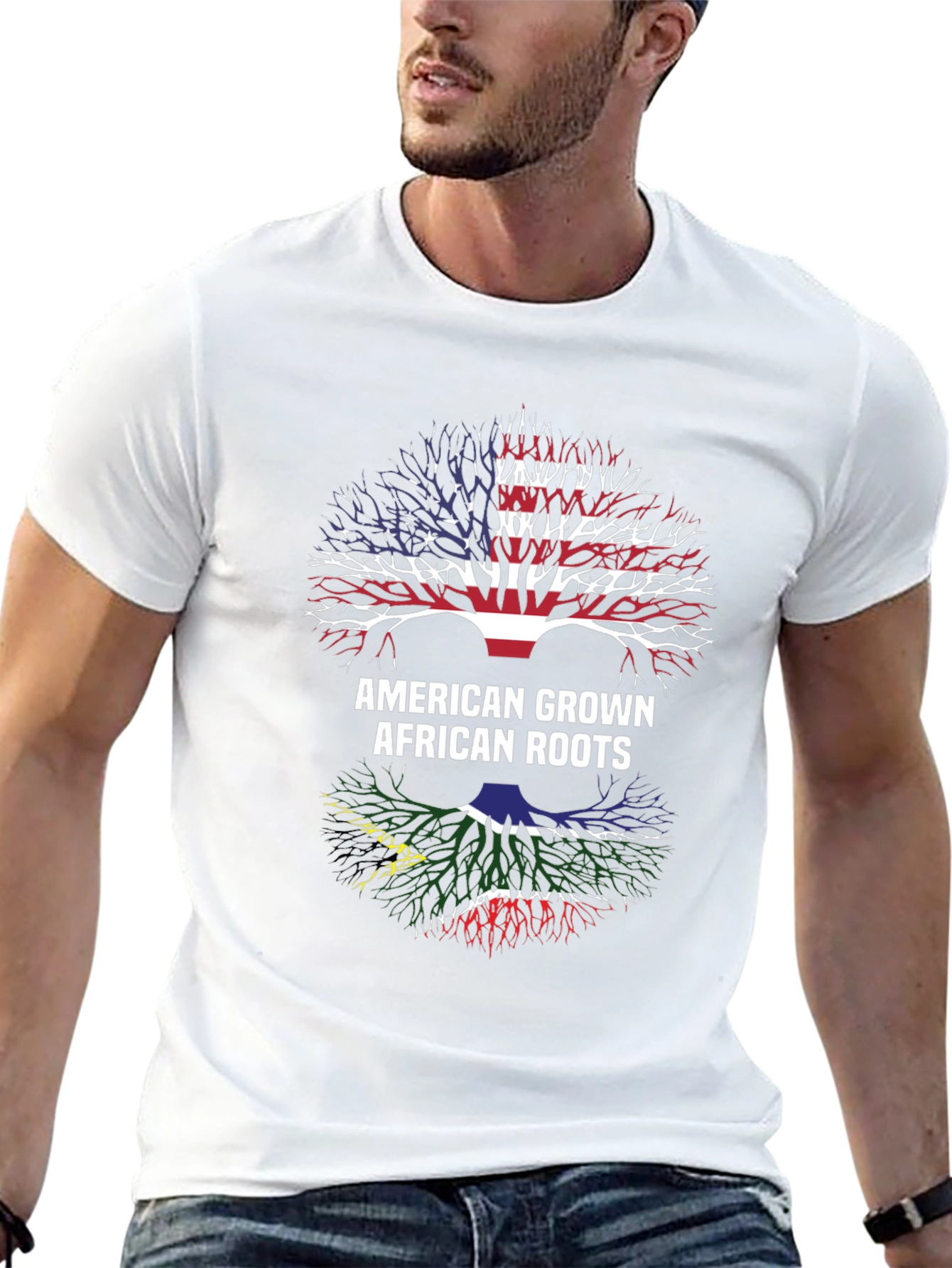 Black American Grown African Roots T-Shirt view 13