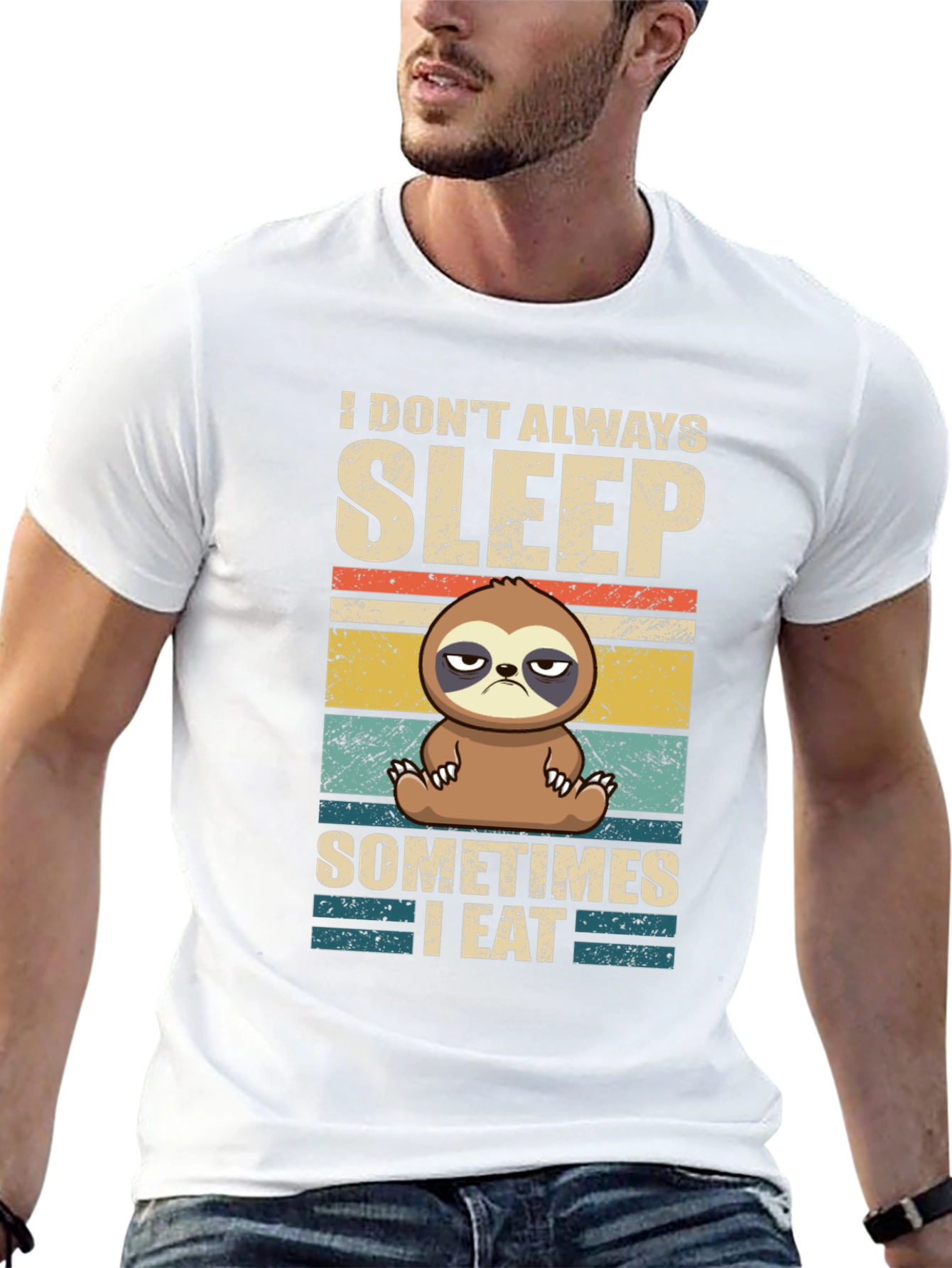 Black Funny Sloth T-Shirt - I Don't Always Sleep view 13