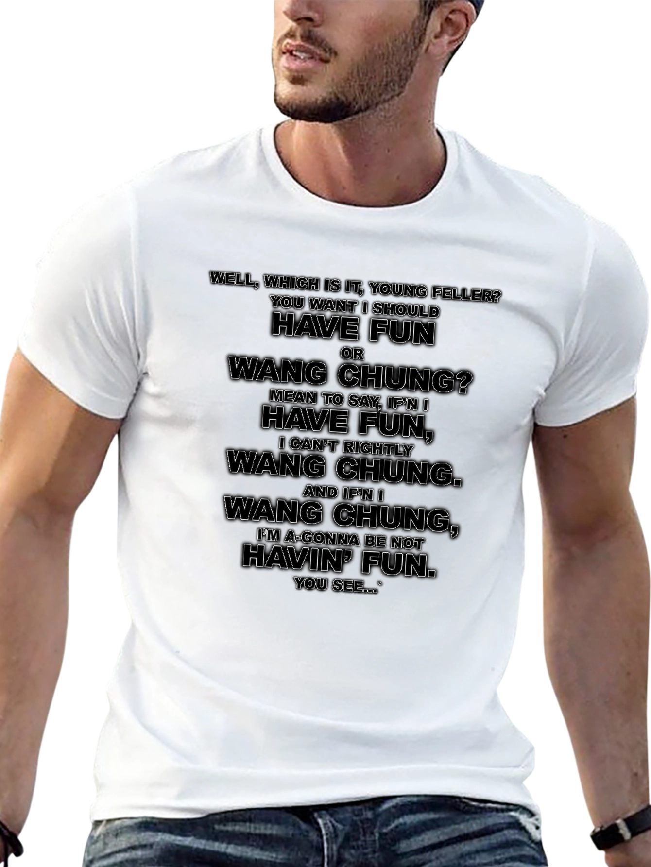 Black Have Fun or Wang Chung T-Shirt view 13