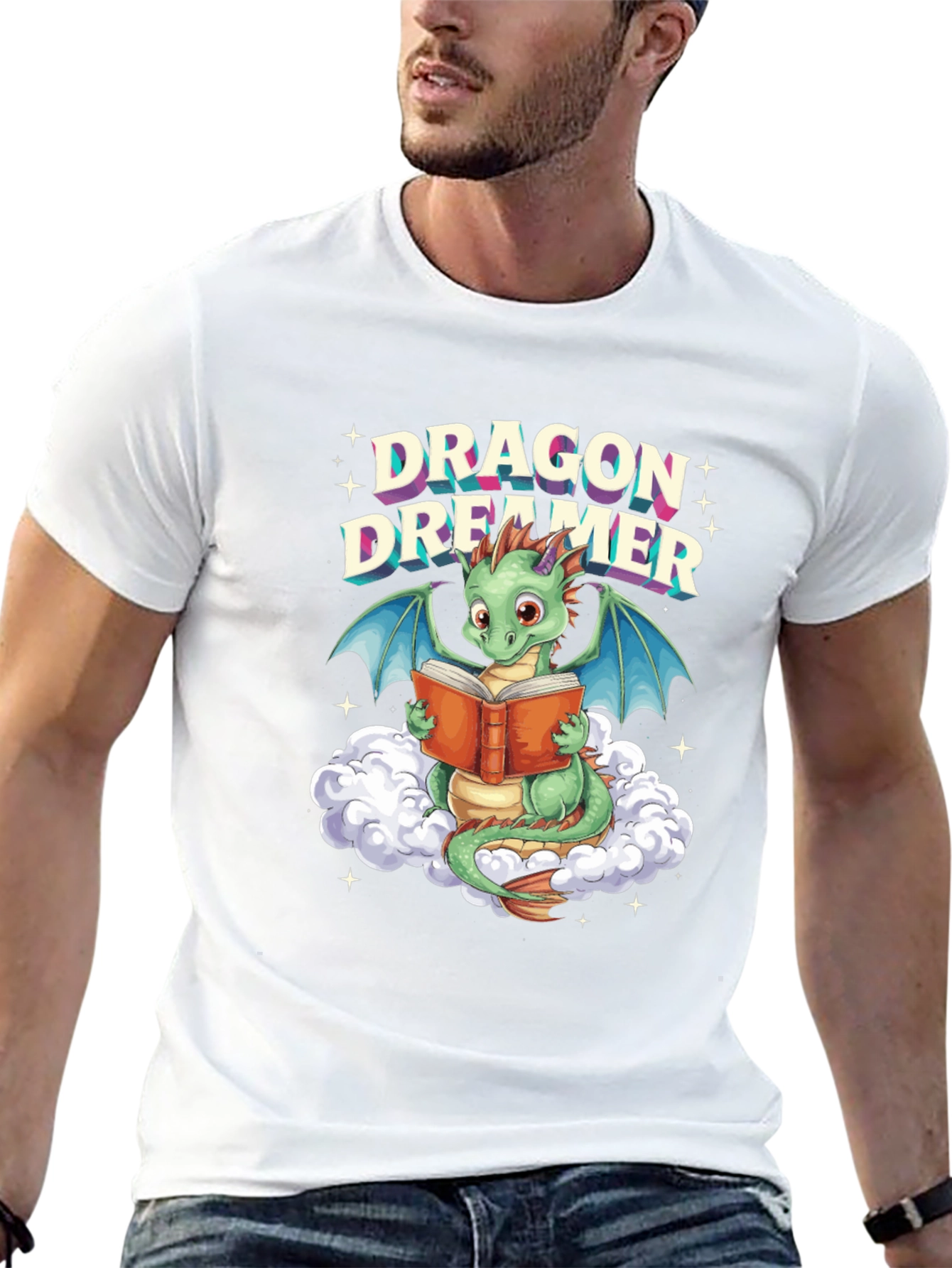 Black Dragon Dreamer T-Shirt - Book Lover Fantasy Tee view 13