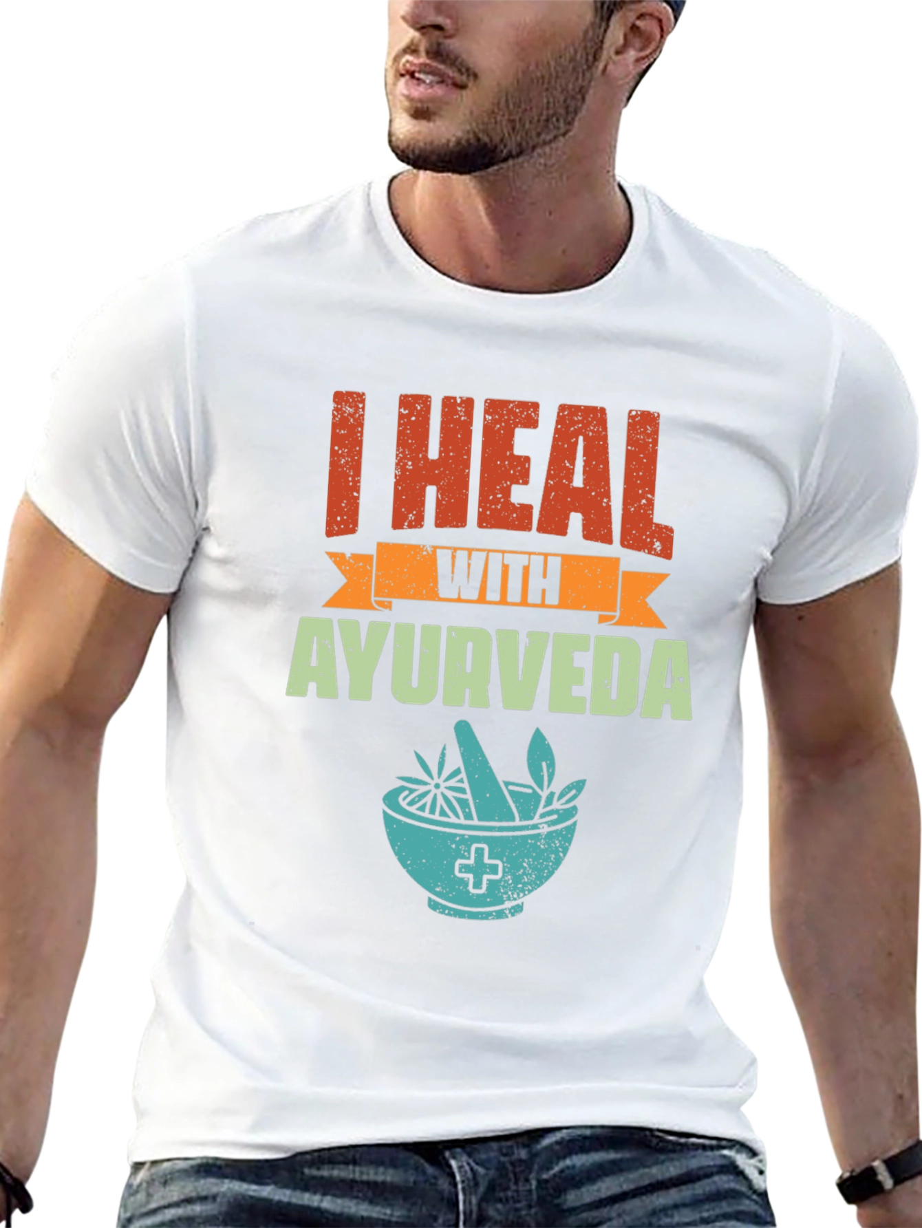 Black I Heal With Ayurveda Graphic Tee view 13