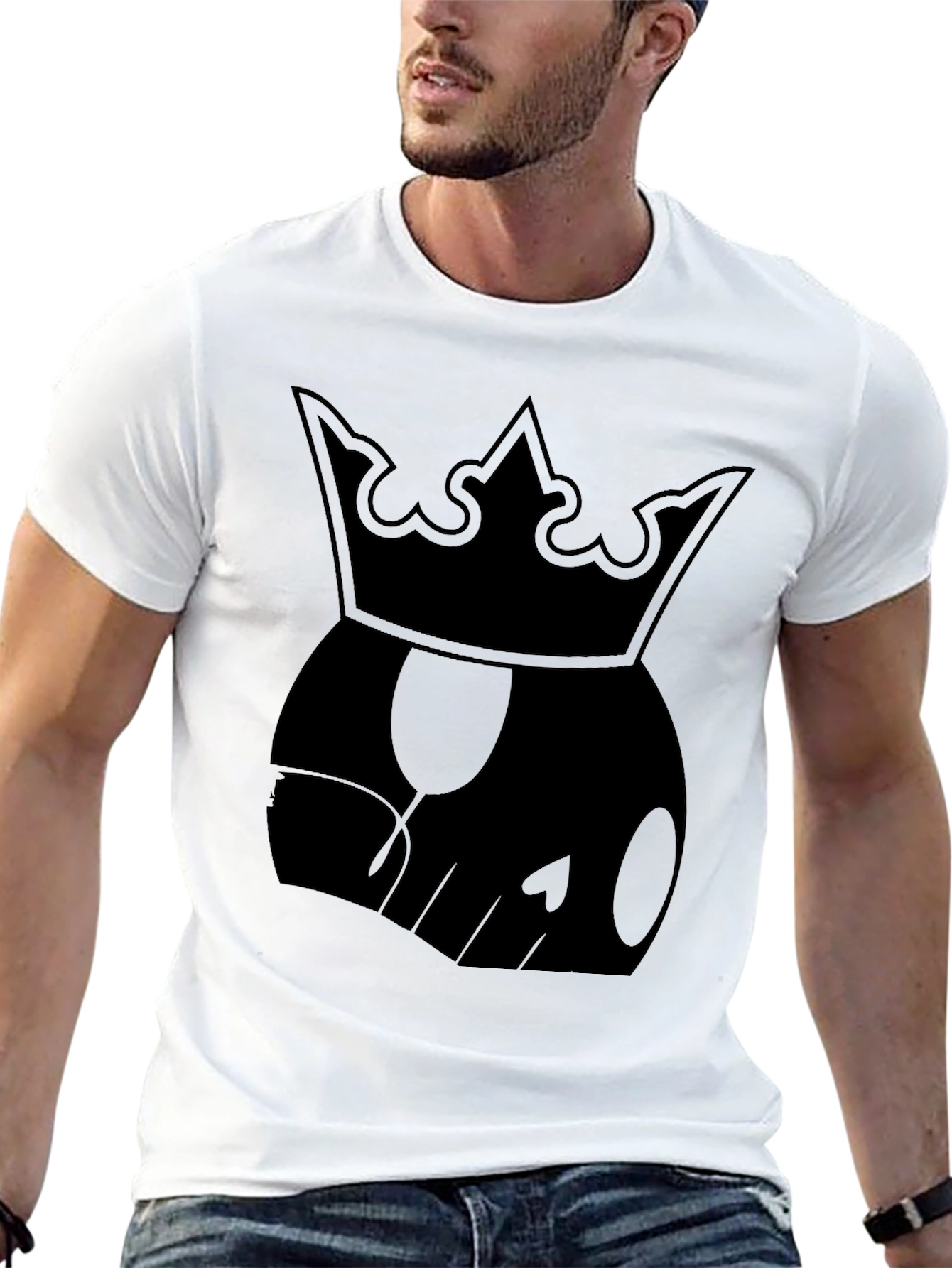 Black King Skull Graphic T-Shirt - Black view 13