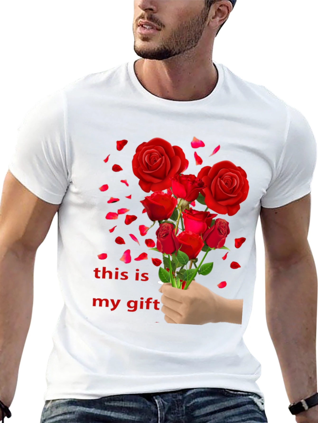 Black Red Roses Gift T-Shirt view 13