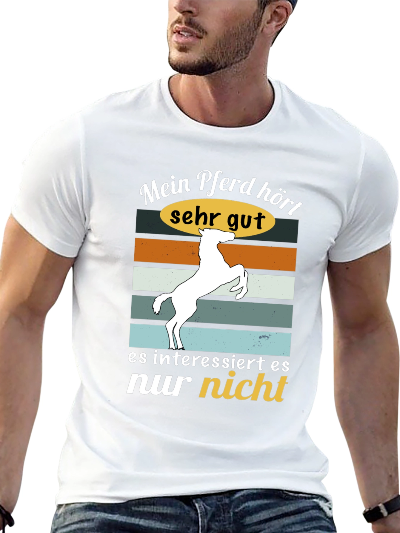 Black Funny Horse T-Shirt - Mein Pferd hört sehr gut view 13