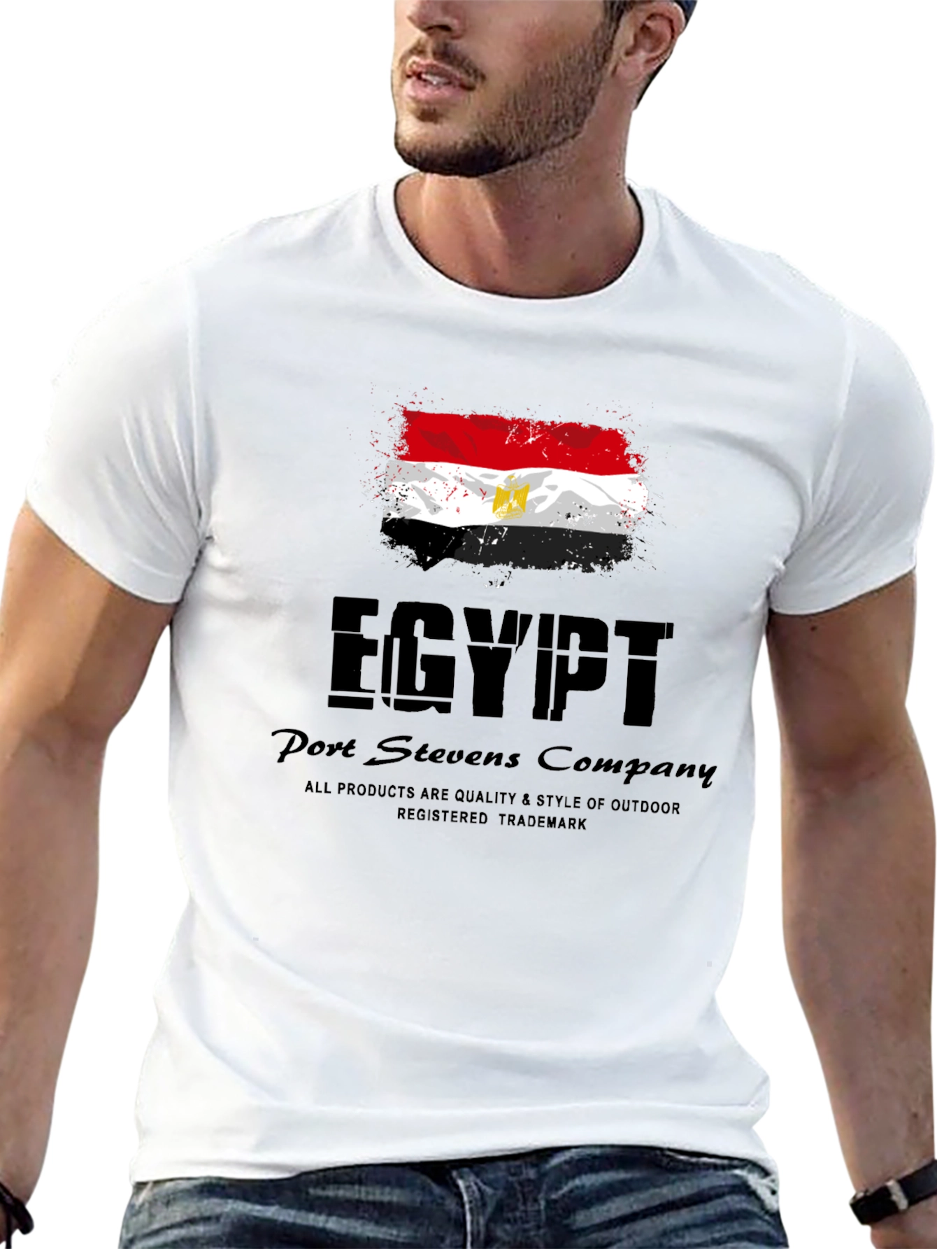 Black Egypt Flag Graphic Black T-Shirt view 13