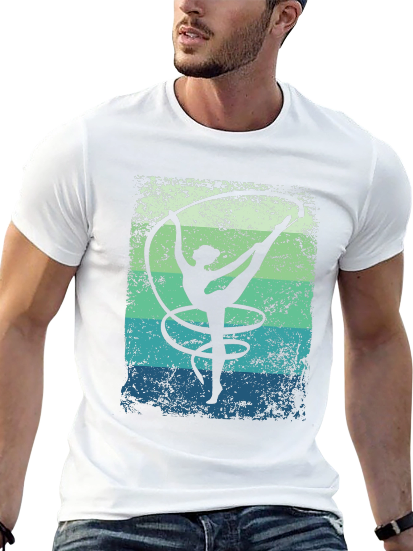 Black Rhythmic Gymnastics T-Shirt Retro Design view 13