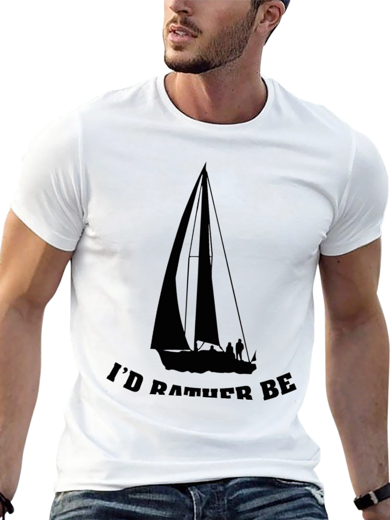Black Sailboat T-Shirt - I'd Rather Be Sailing view 13