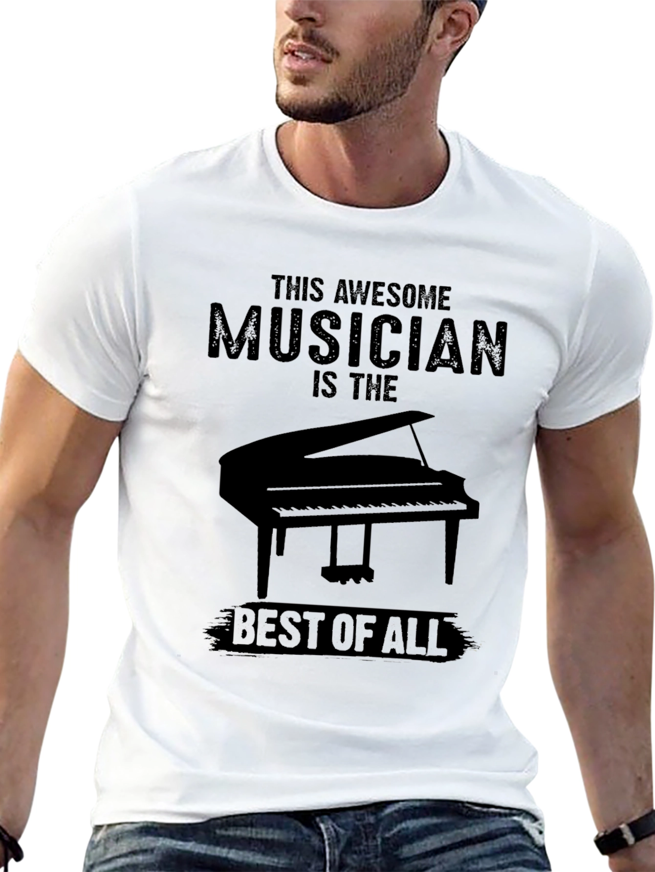 Black Awesome Musician Piano T-Shirt view 13