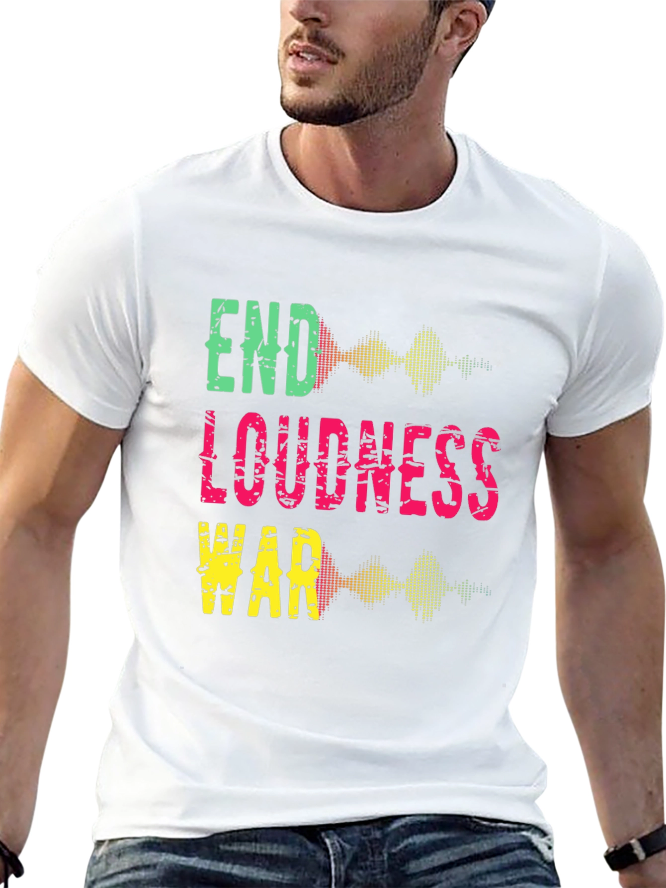 Black End Loudness War Graphic Tee - Black Cotton T-Shirt view 13