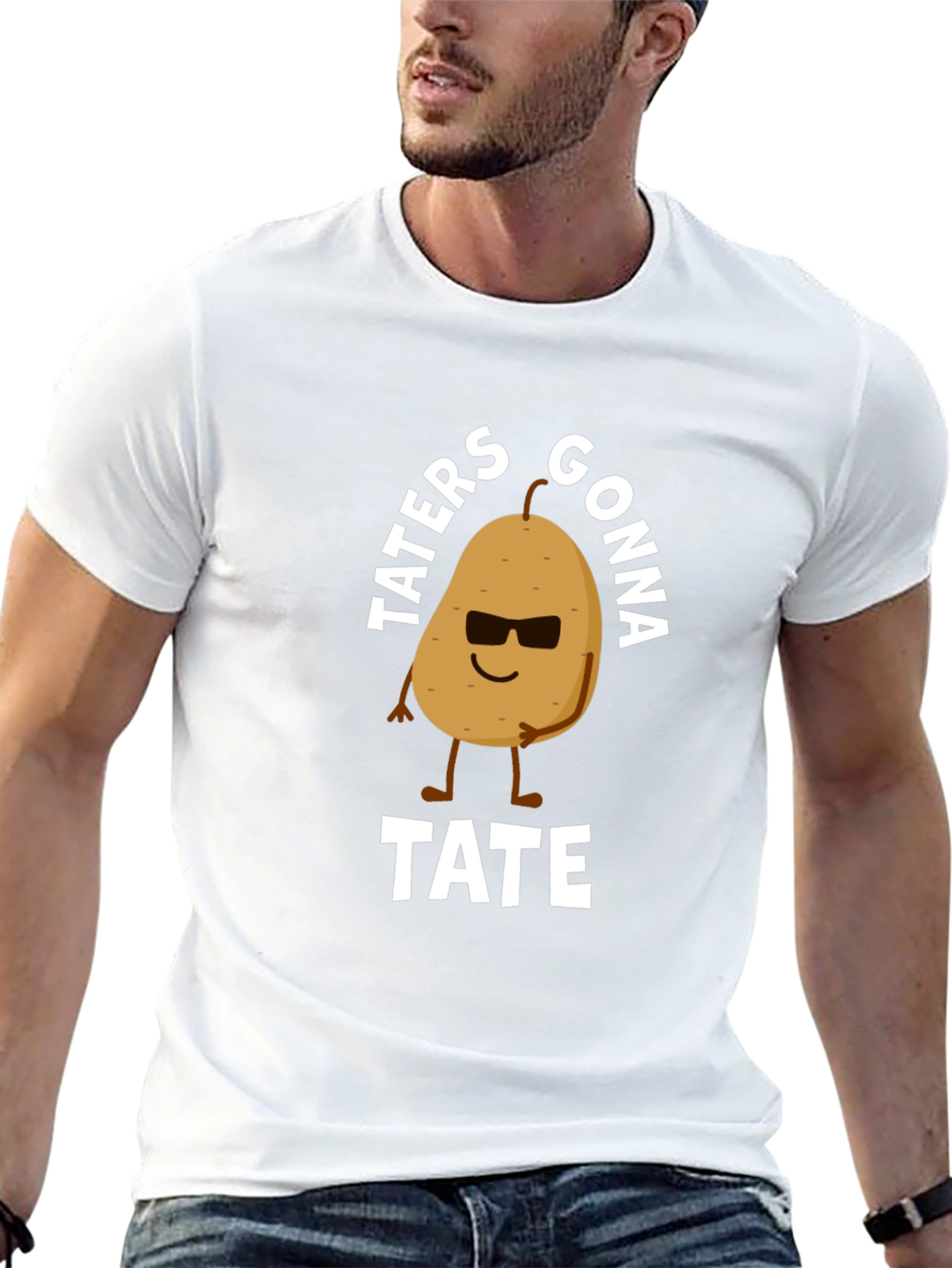 Black Taters Gonna Tate Funny Potato Graphic T-Shirt view 13
