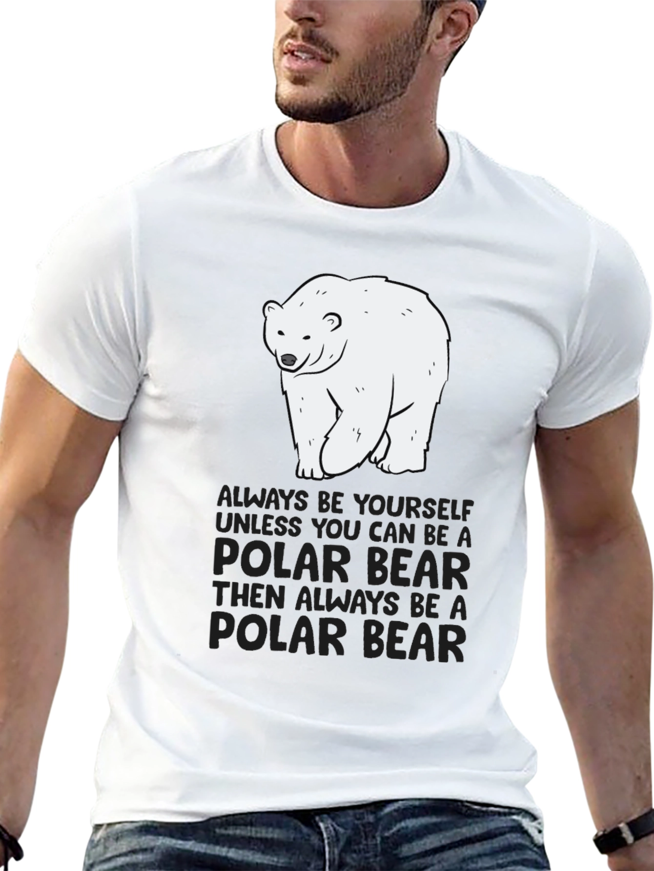 Black Polar Bear T-Shirt - Always Be Yourself Graphic Tee view 13