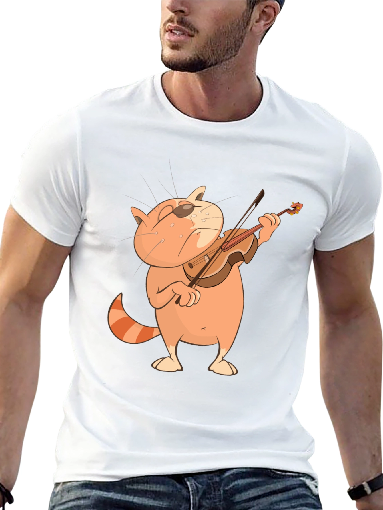 Black Cat Violinist Graphic Tee view 13