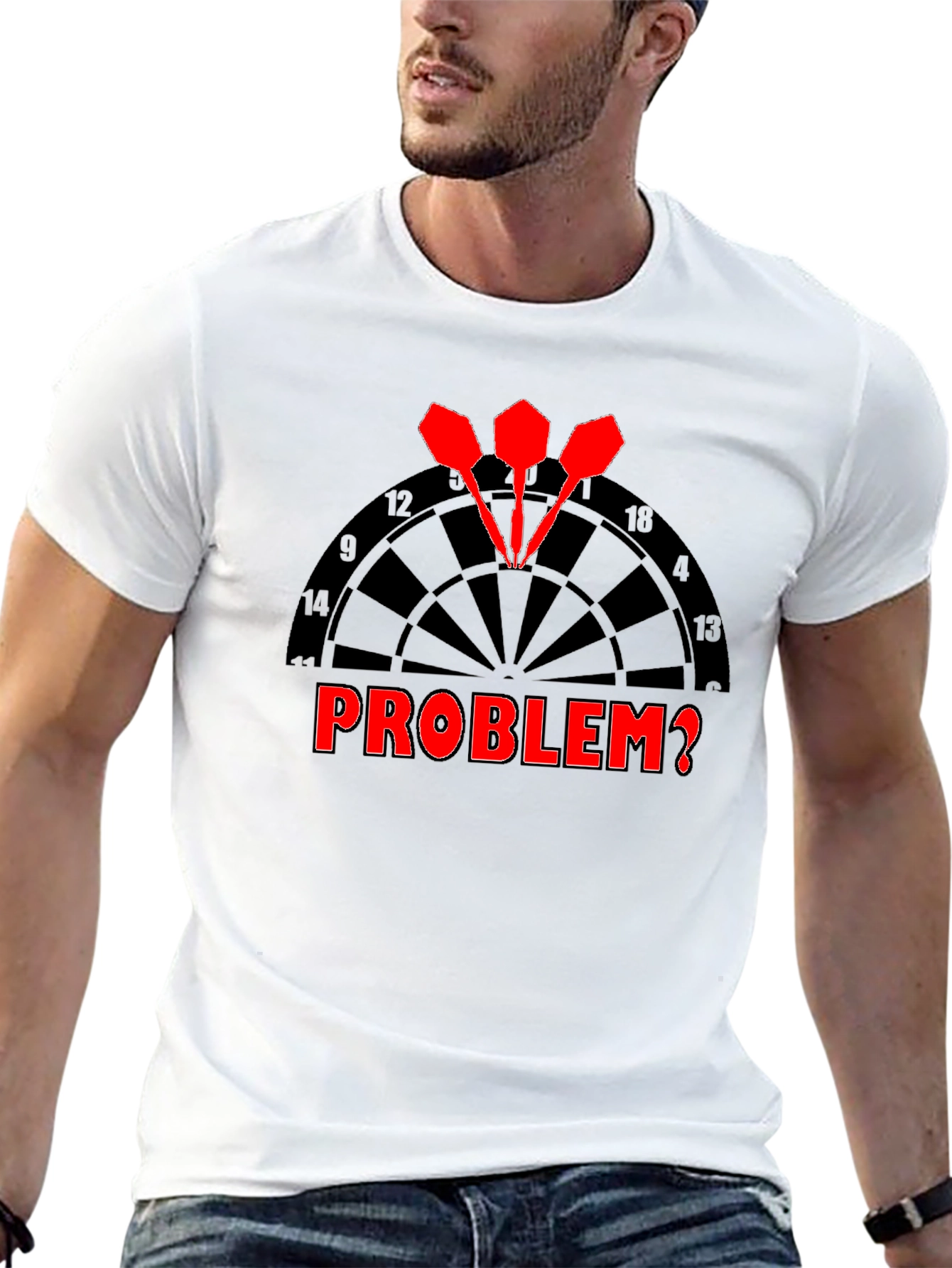 Black Darts 'Problem?' Graphic T-Shirt view 13
