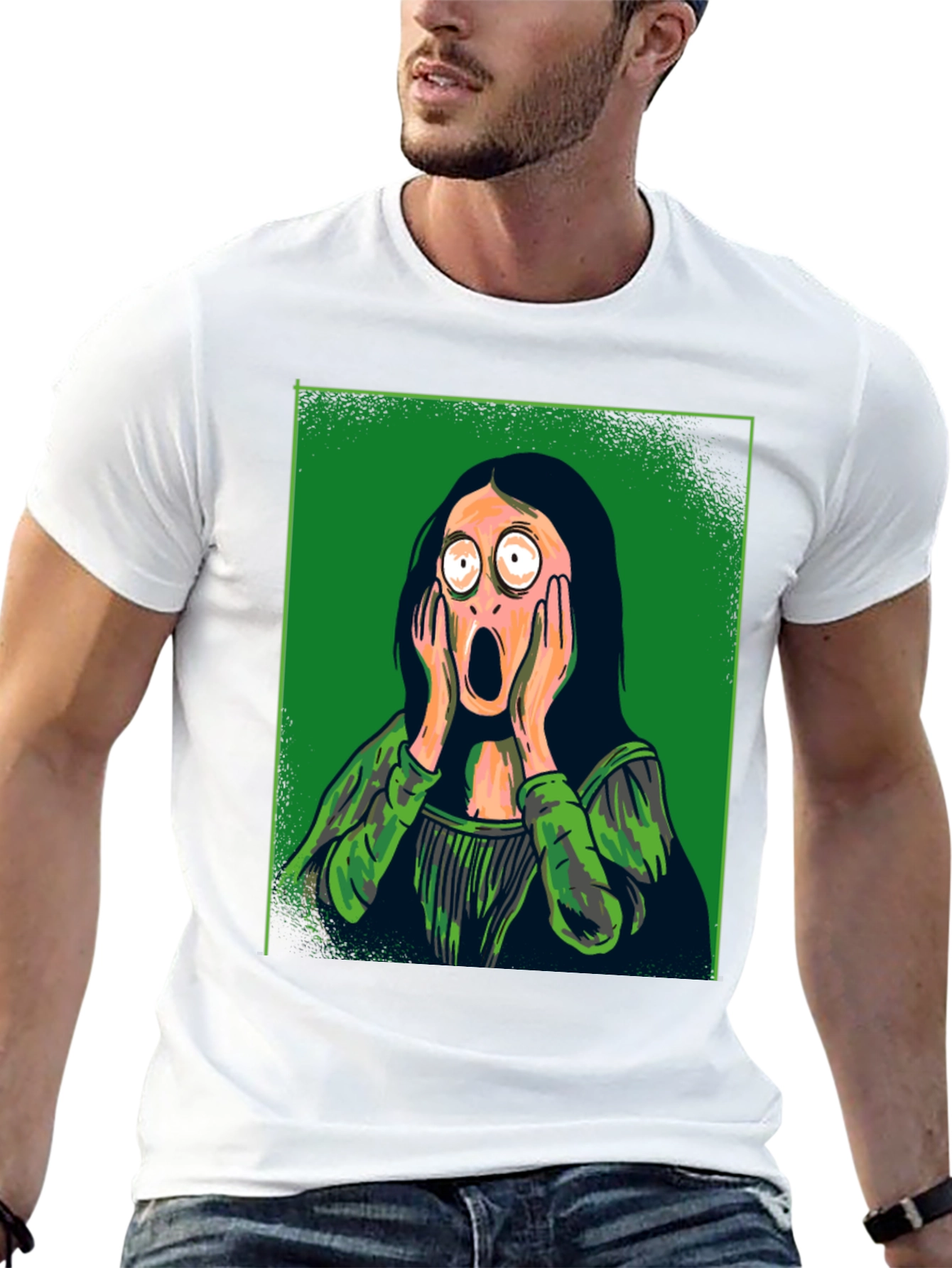 Black Mona Lisa Scream Graphic Tee view 13