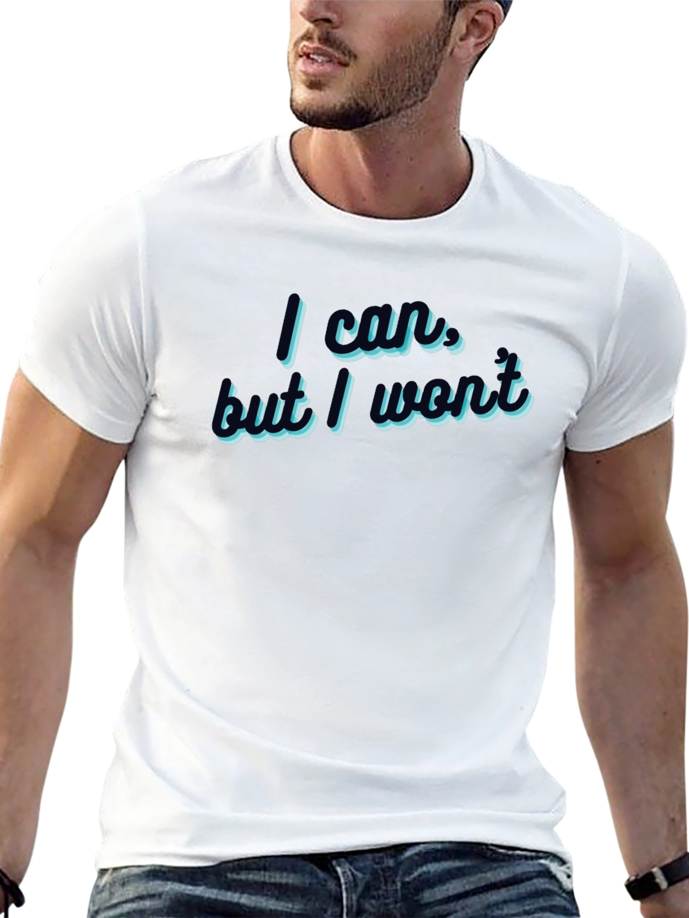 Black I Could But I Won't T-Shirt view 13