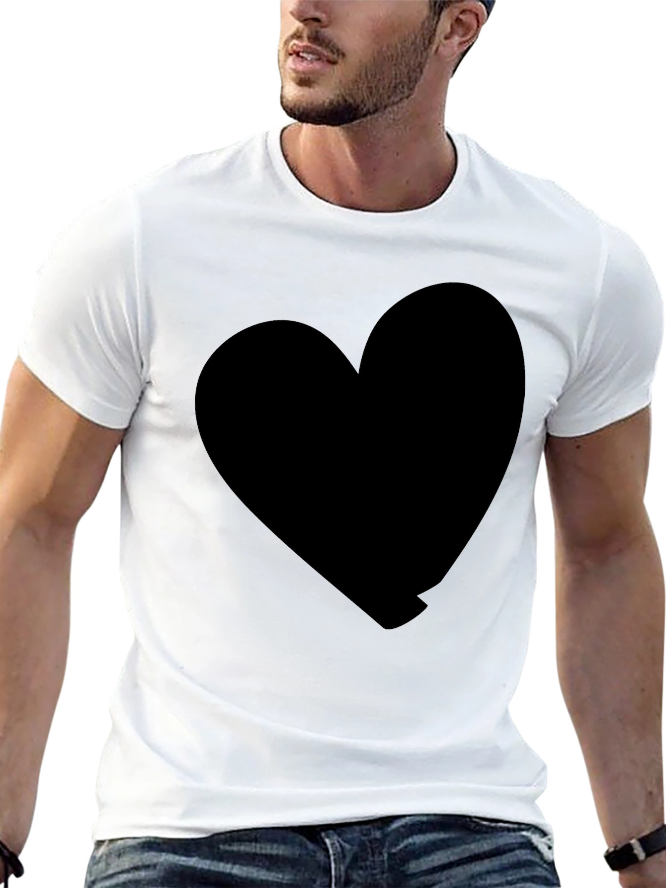 Black Black Heart Graphic Tee - Stylish Casual Wear view 13