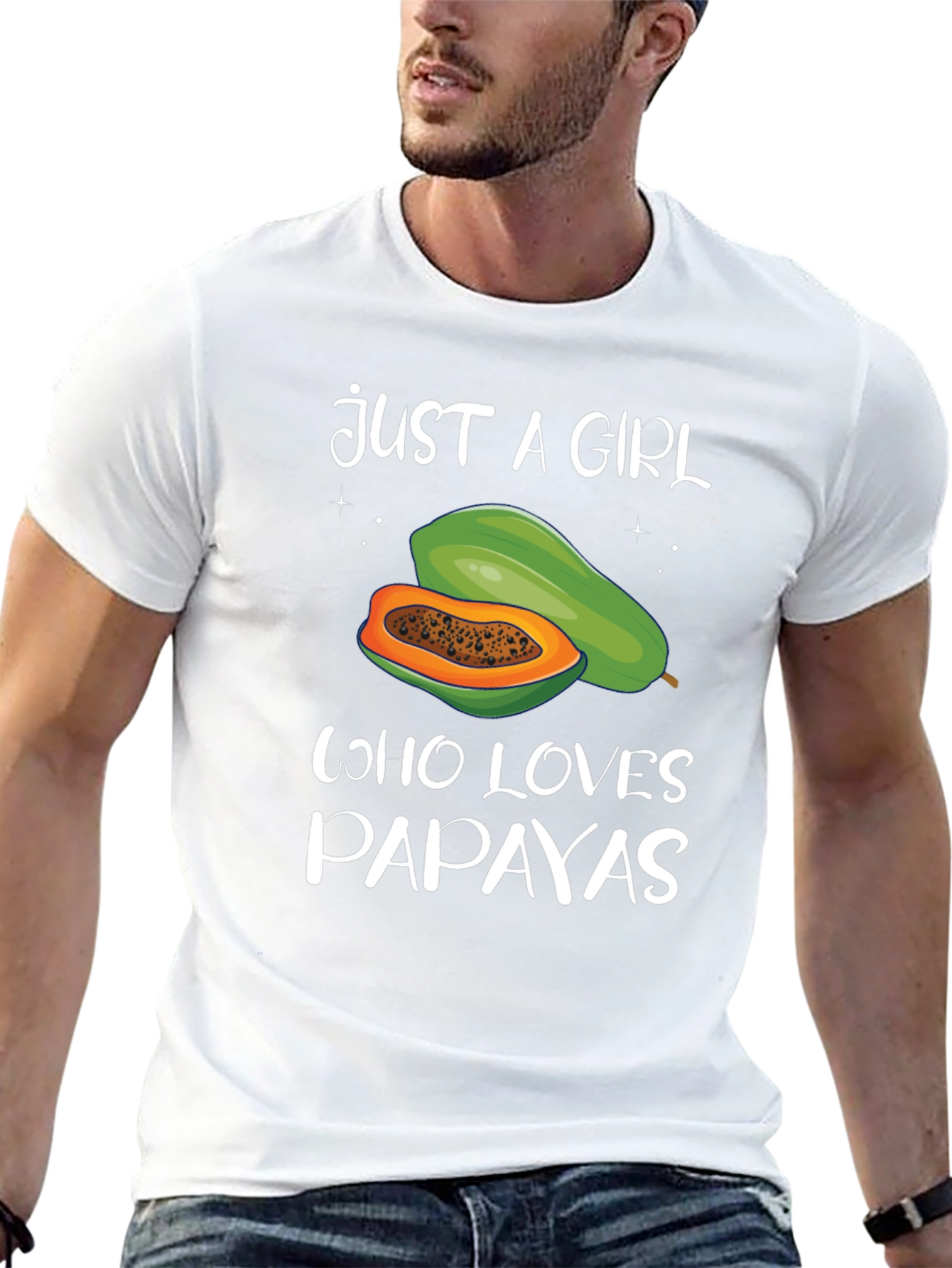 Just A Girl Who Loves Papayas Black T-Shirt - 13
