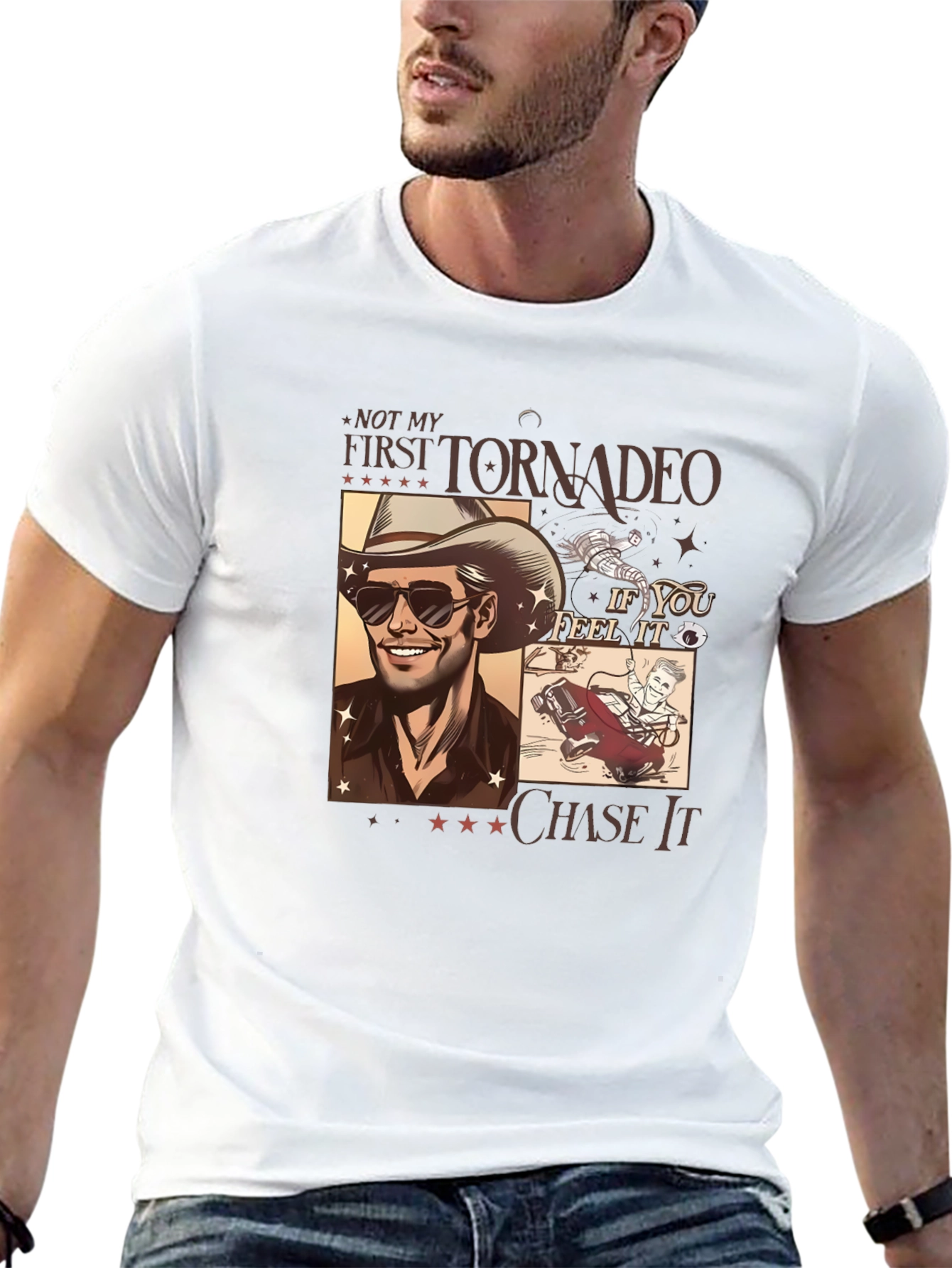 Black Tornado Chaser Graphic Tee - Black Cotton Blend view 13