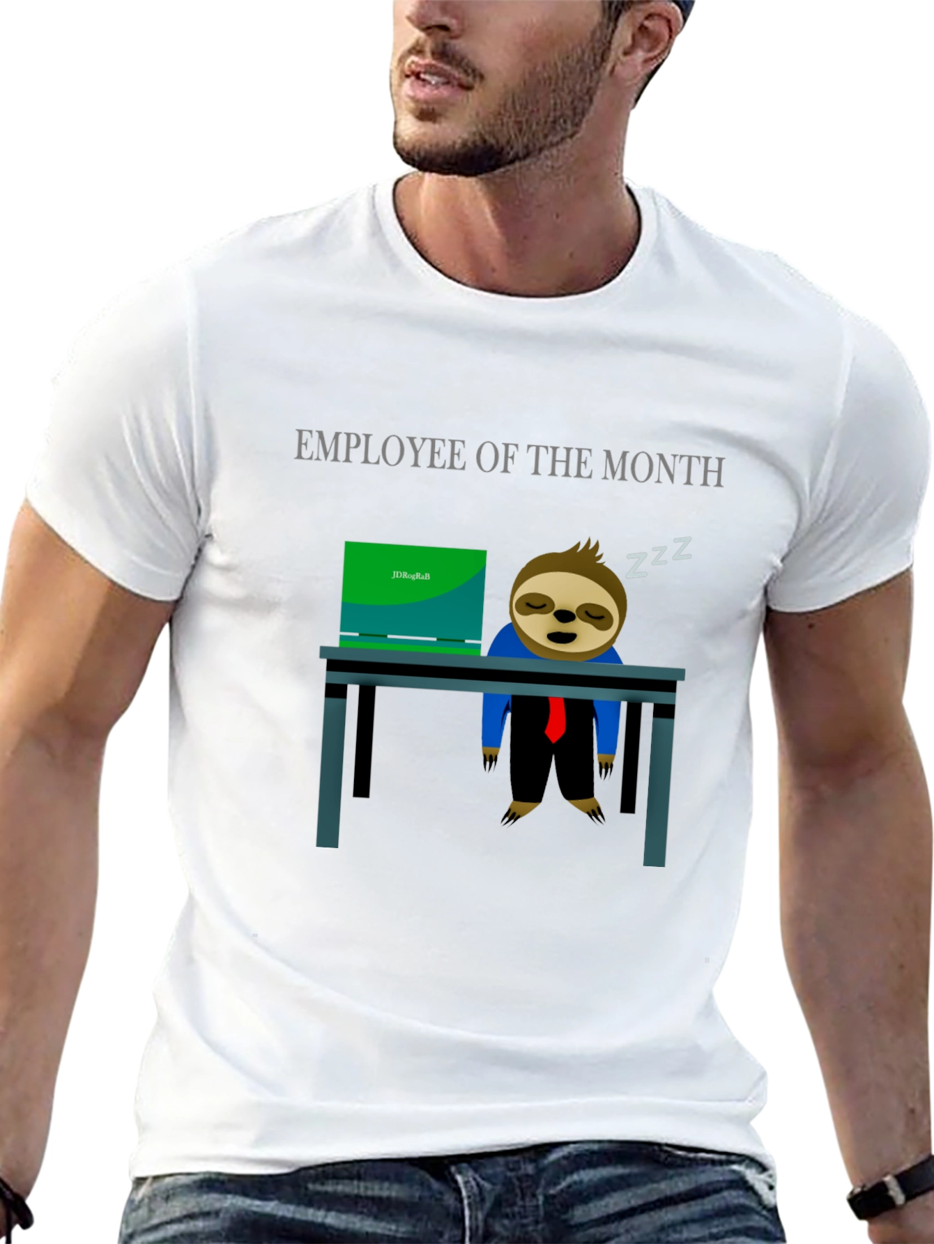 Black Employee of the Month Sloth T-Shirt - Funny Office Tee view 13