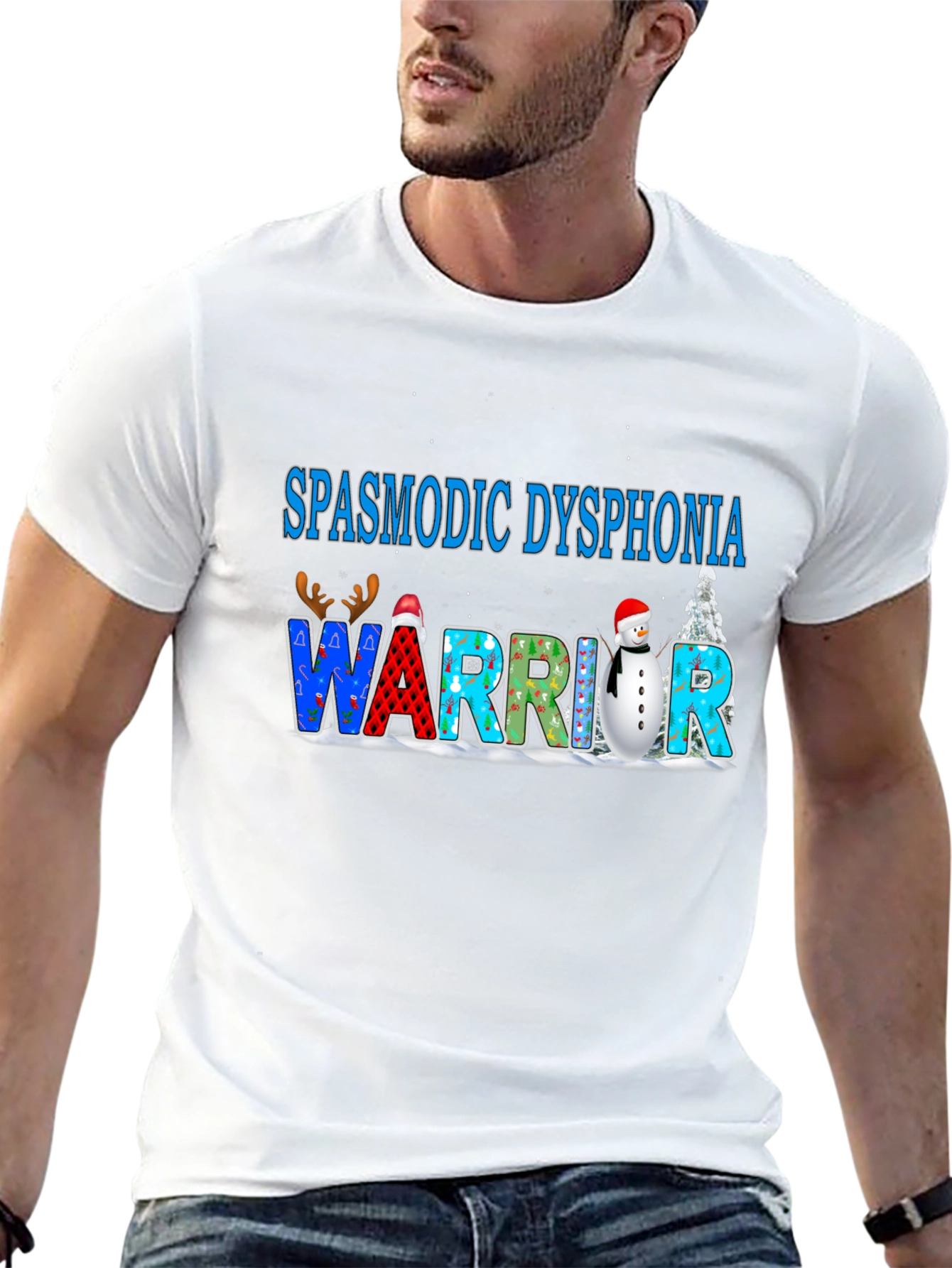 Black Spasmodic Dysphonia Warrior T-Shirt view 13