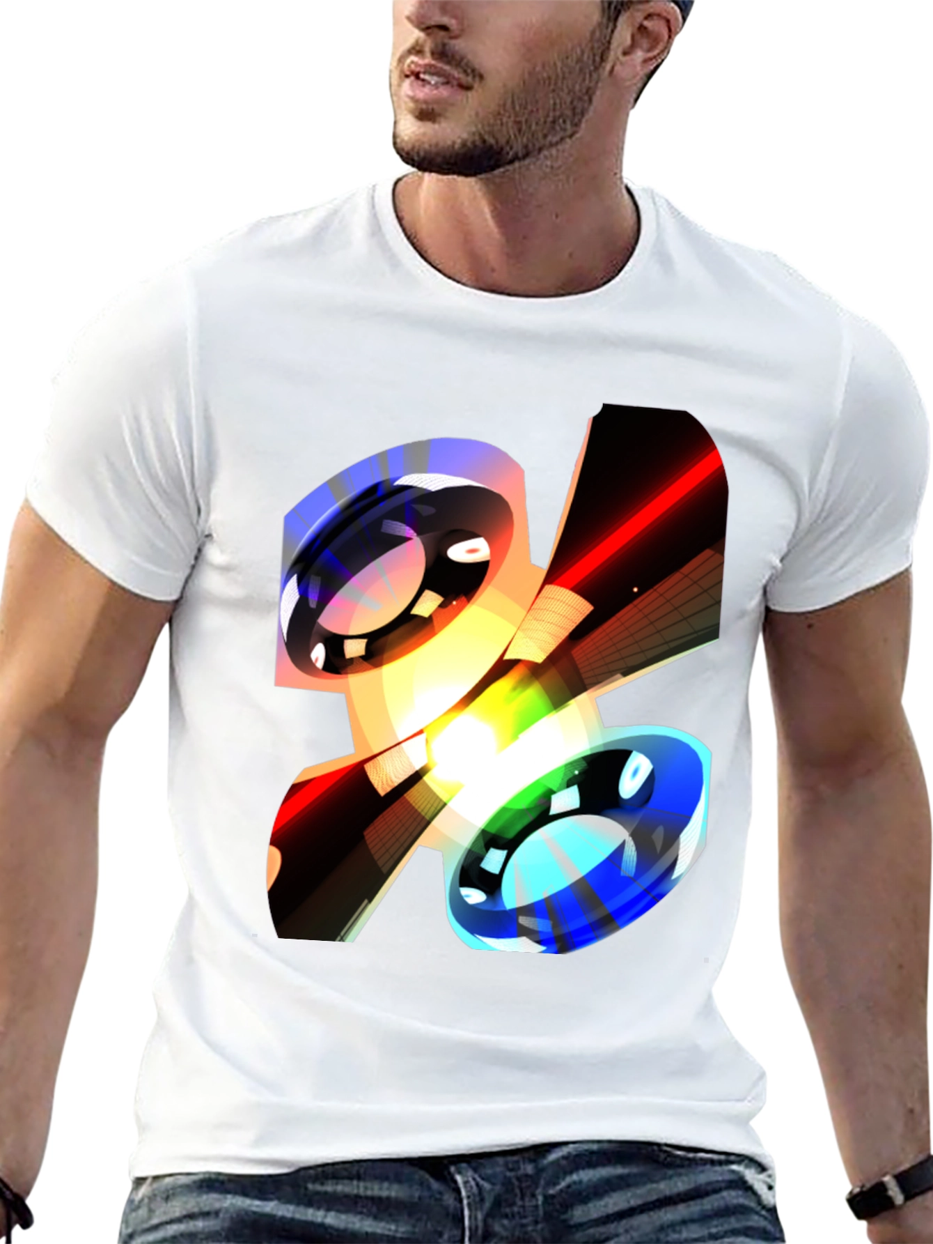 Black Abstract Graphic Print Black Casual T-Shirt view 13