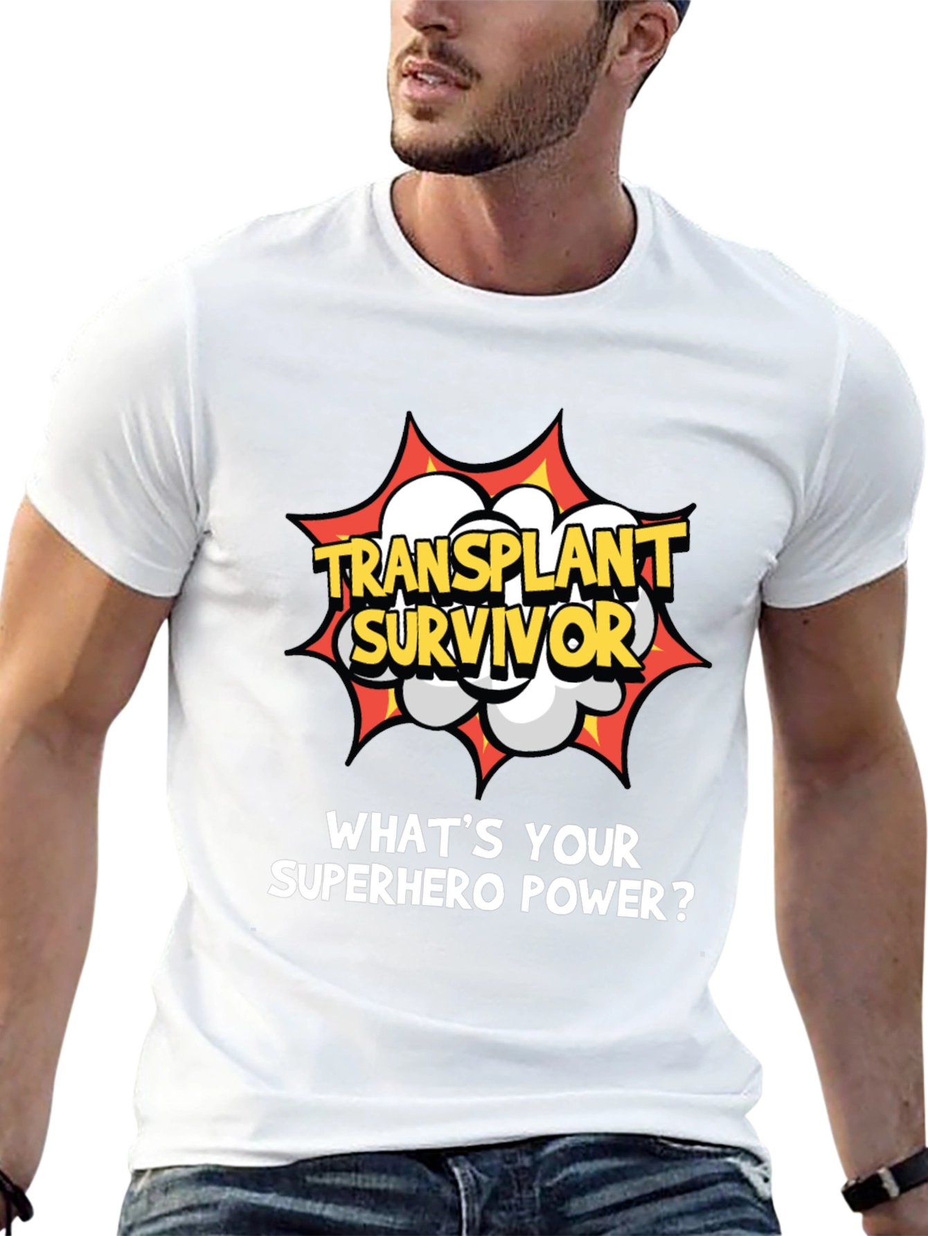 Black Transplant Survivor Superhero Tee view 13