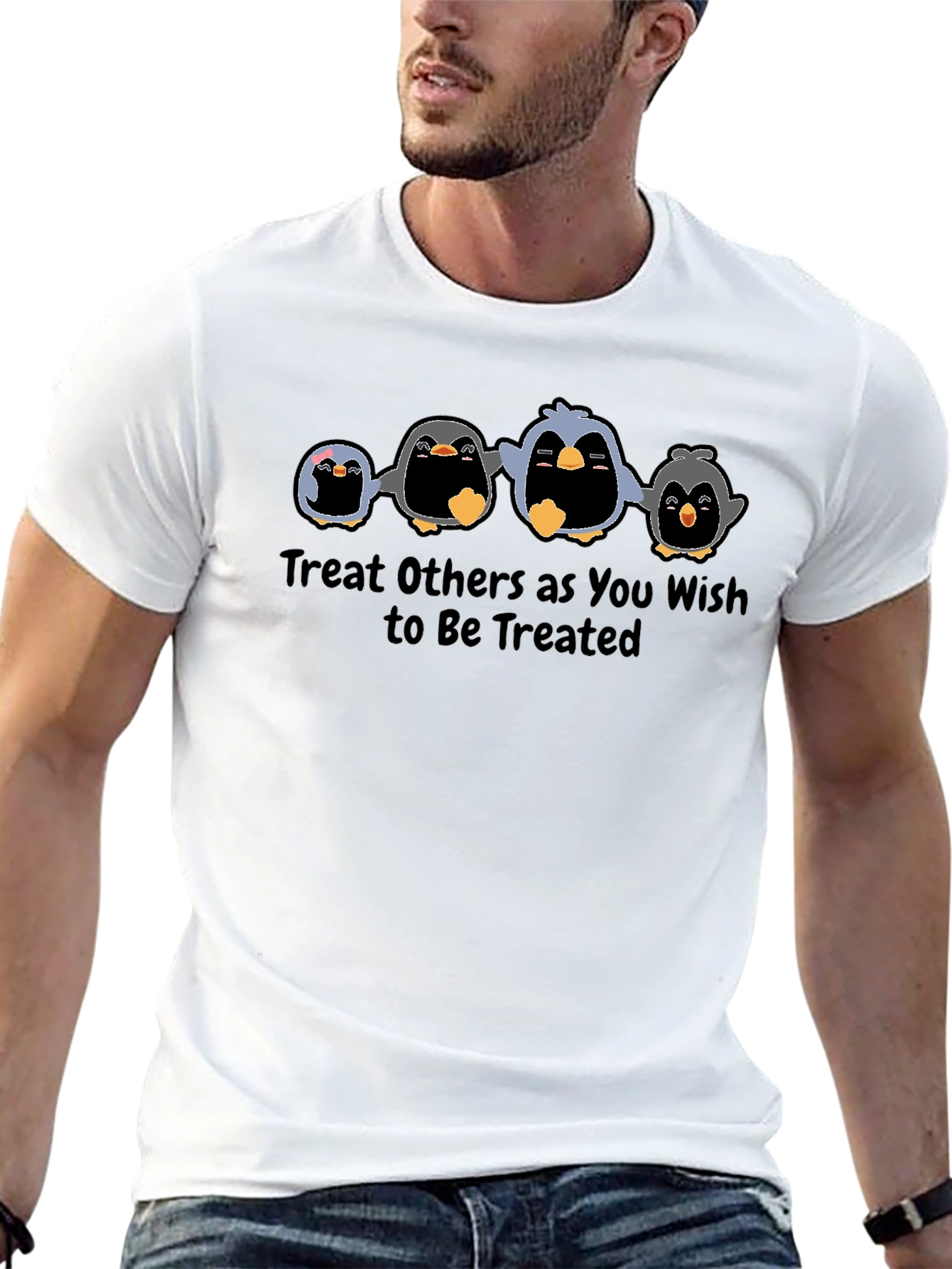 Black Penguin Treat Others Graphic Tee view 13