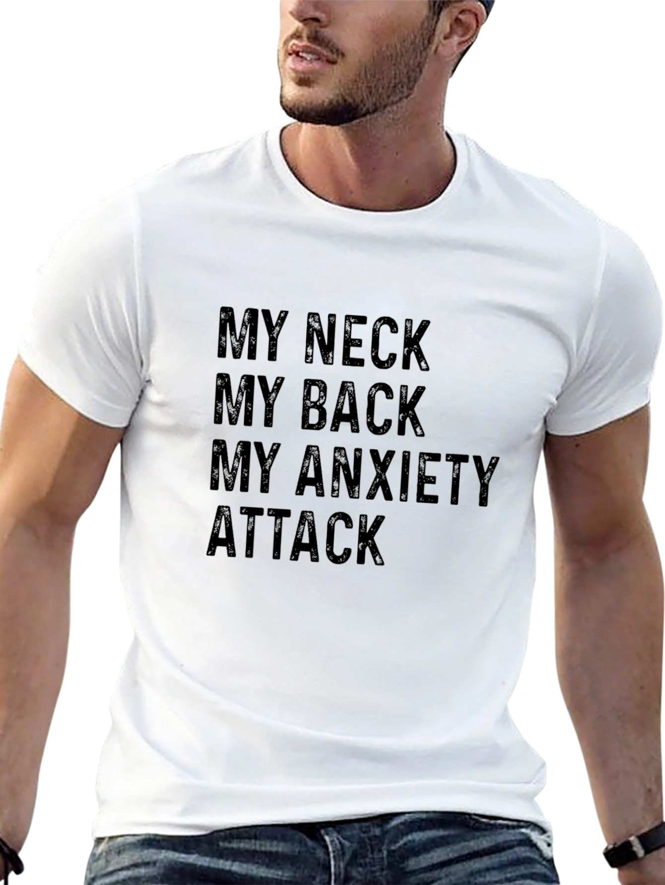 Black My Neck, My Back, My Anxiety Attack T-Shirt view 13