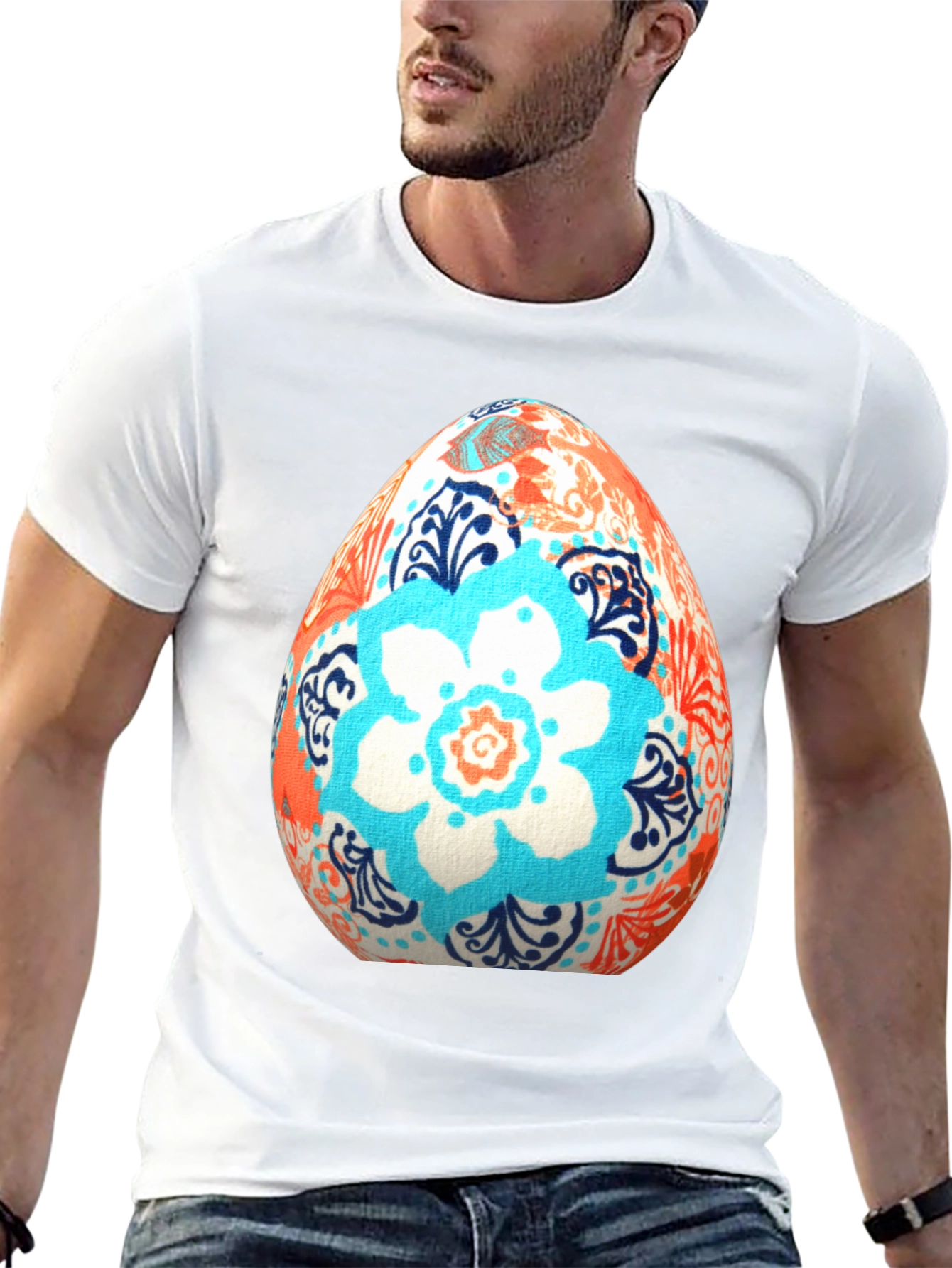 Black Floral Easter Egg T-Shirt view 13