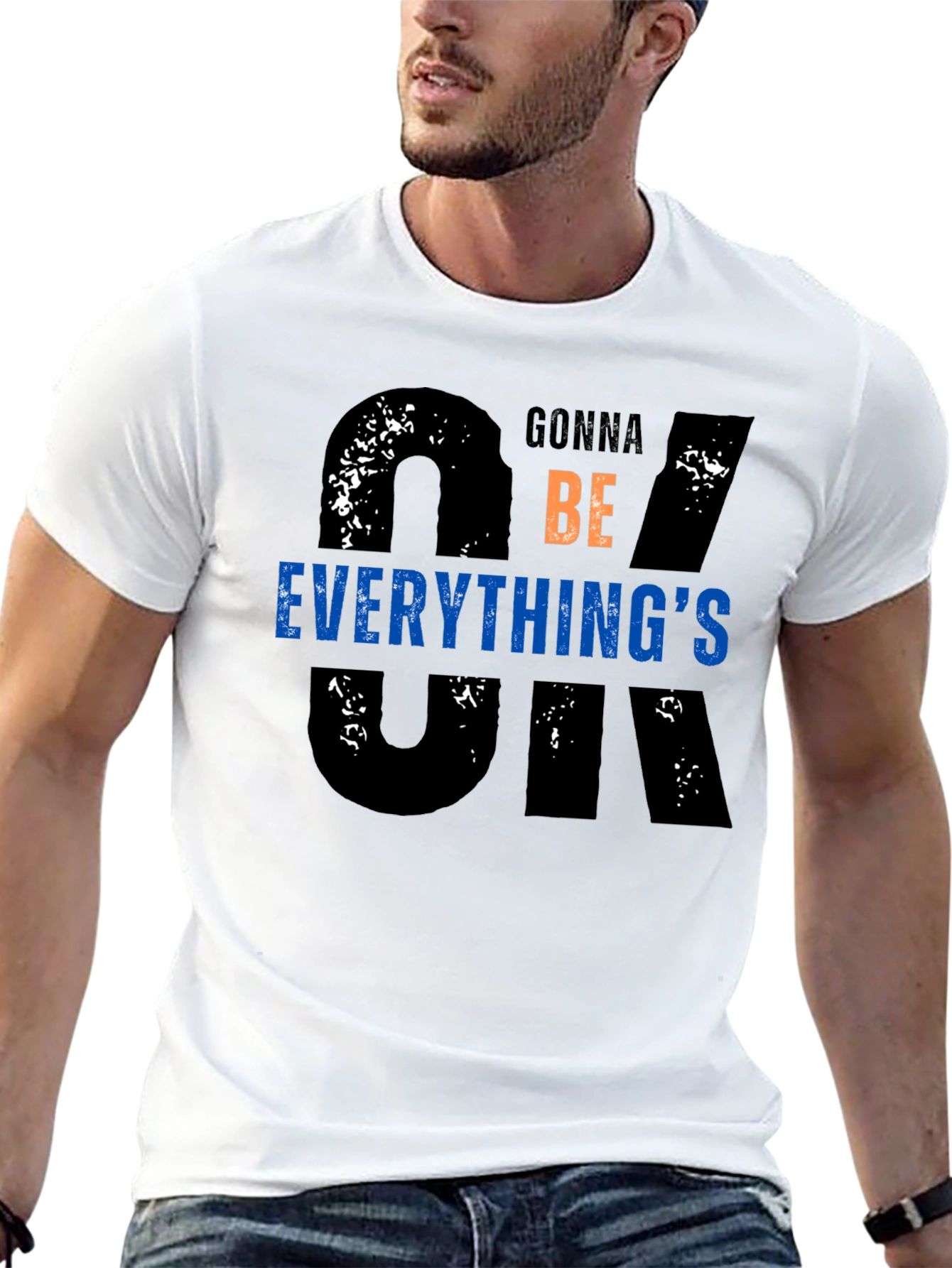 Black Everything's OK Graphic T-Shirt view 13