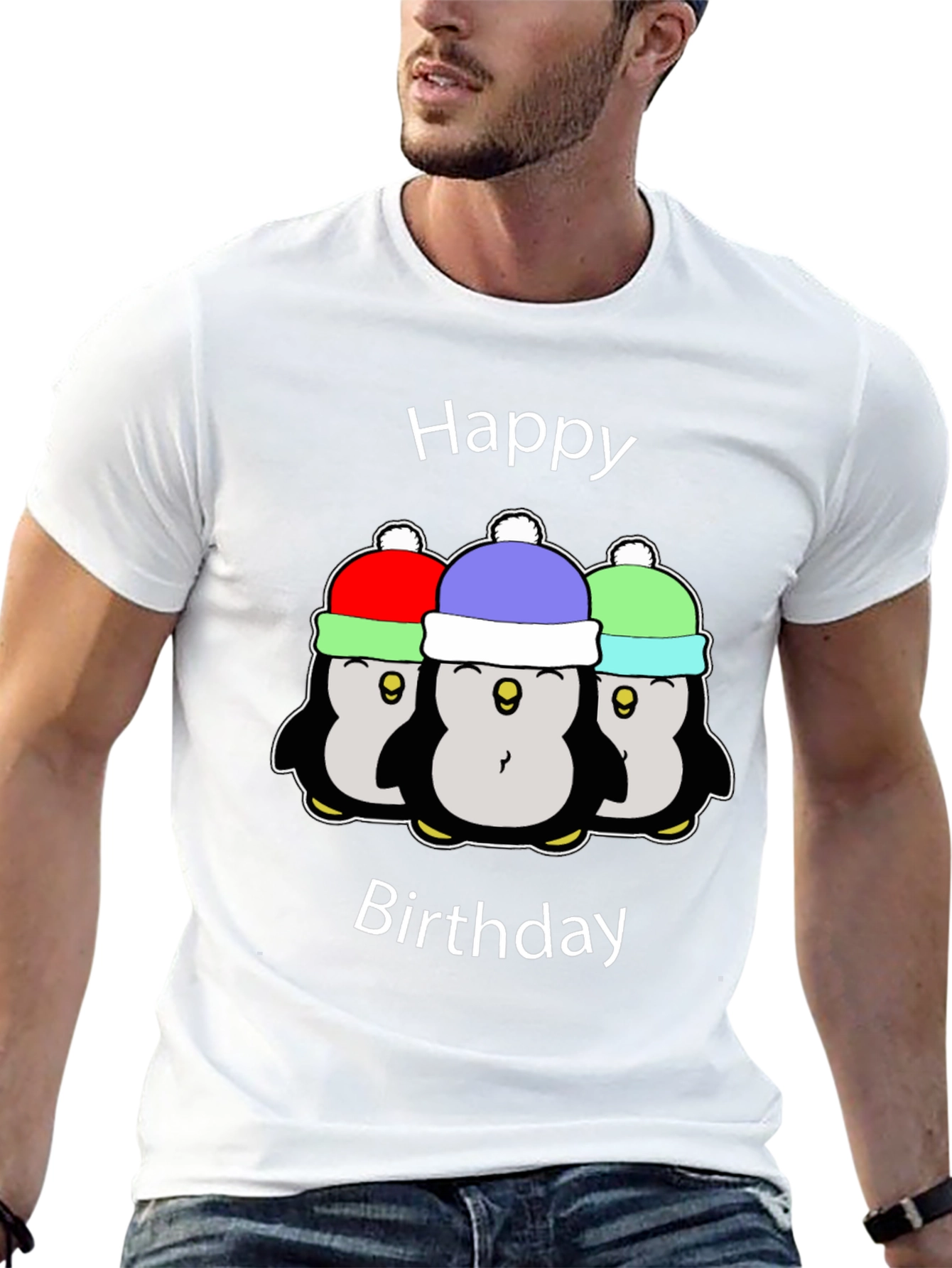 Black Penguin Birthday T-Shirt - Fun Party Tee view 13