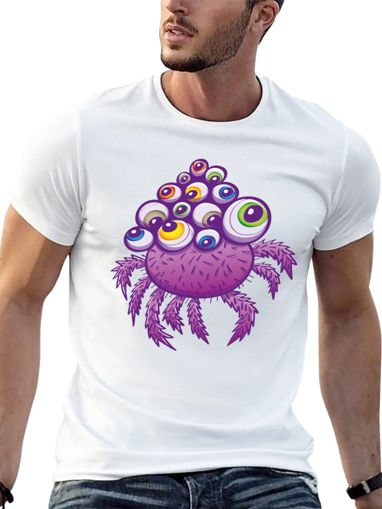 Black Eye-Catching Spider Graphic T-Shirt view 13
