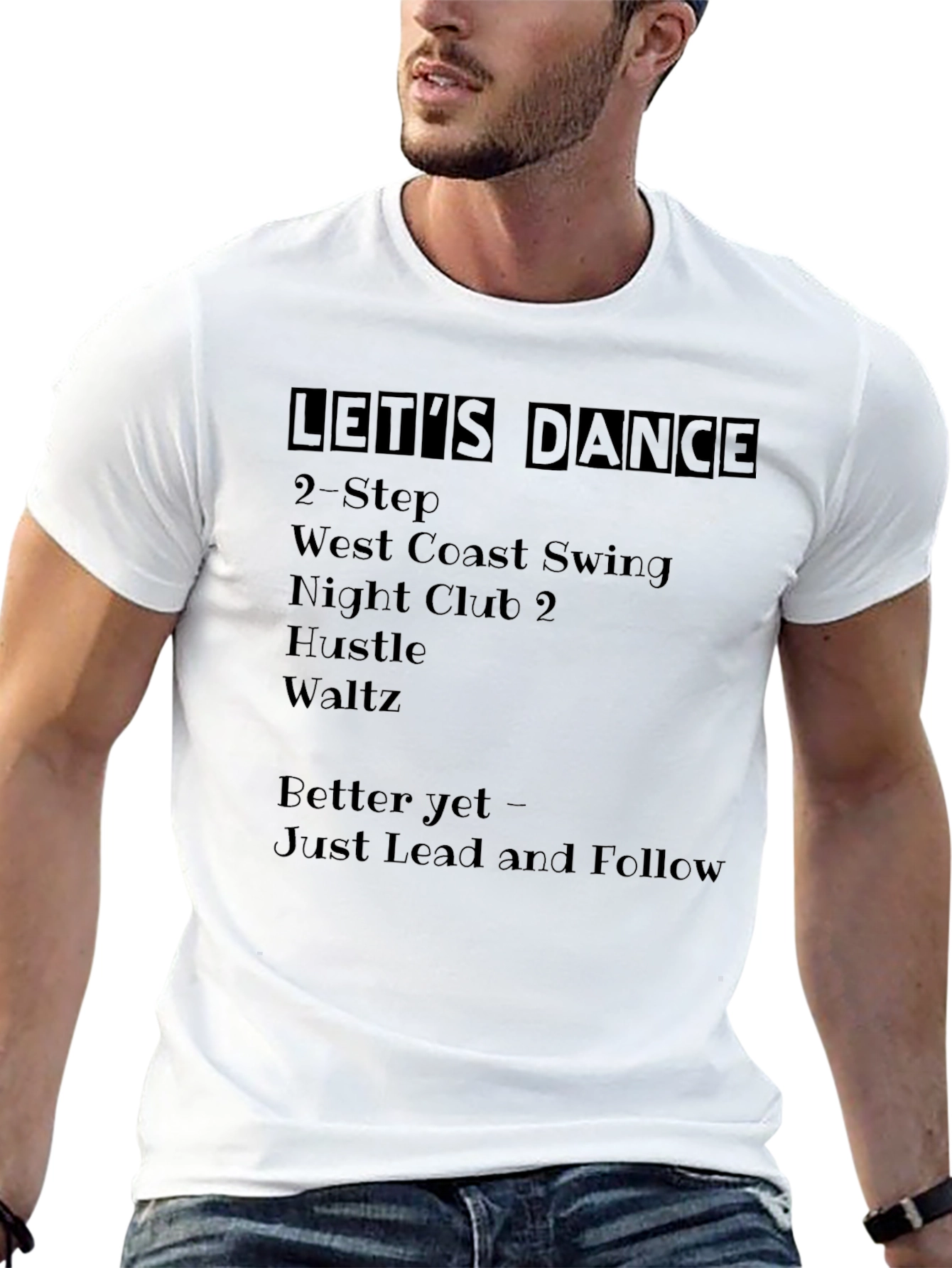 Black Let's Dance T-Shirt - Dance Style List view 13