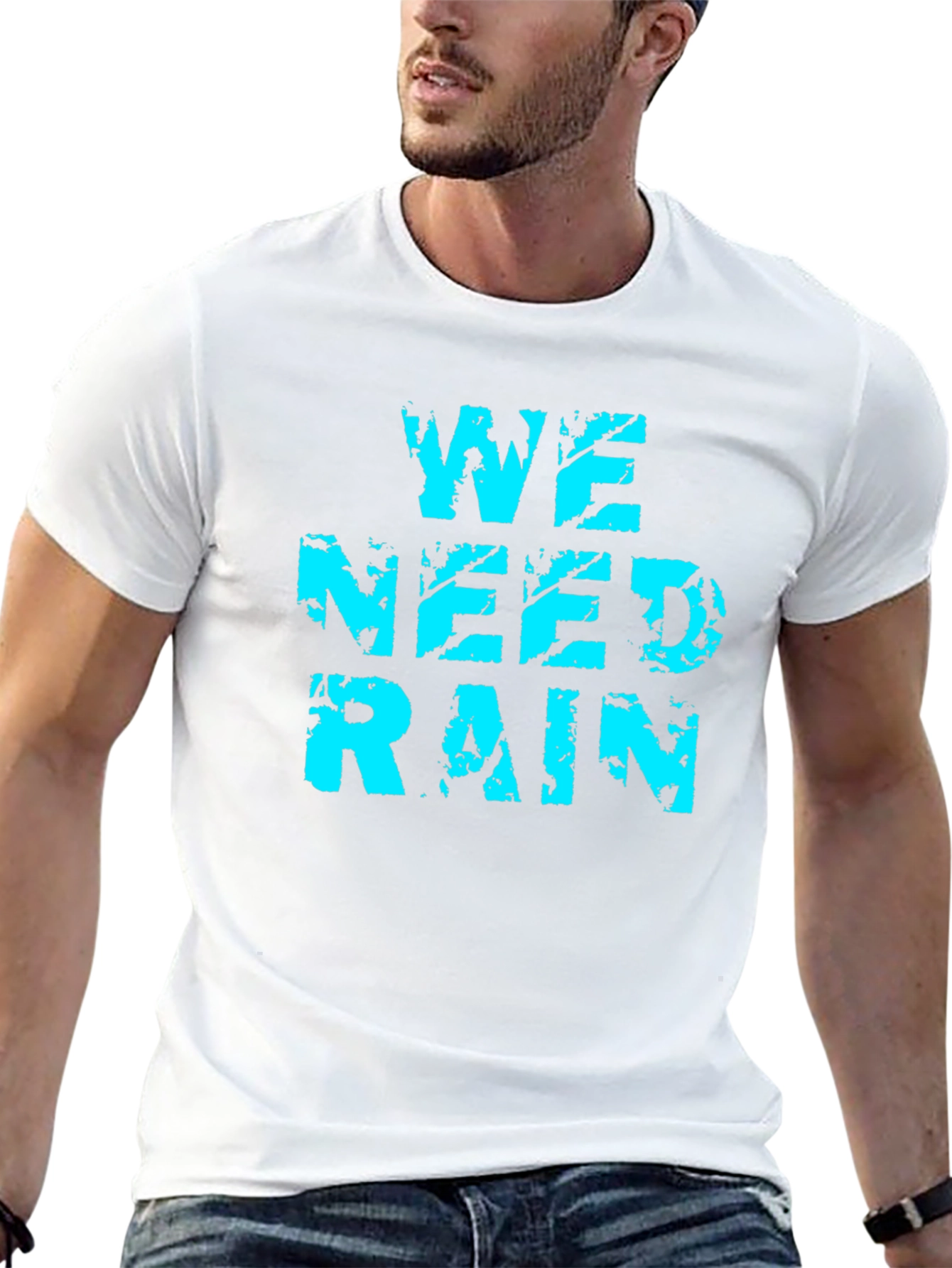 Black We Need Rain Graphic Tee - Soft Cotton Blend view 13