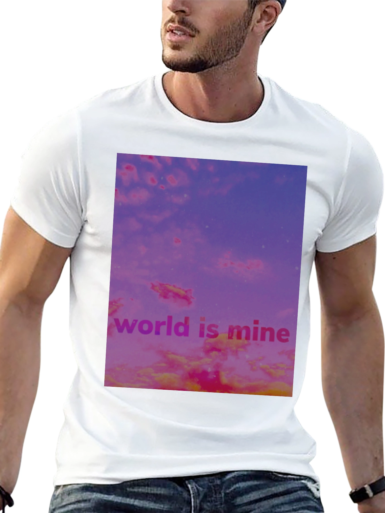 Black World is Mine Graphic Tee - Black Cotton Blend view 13