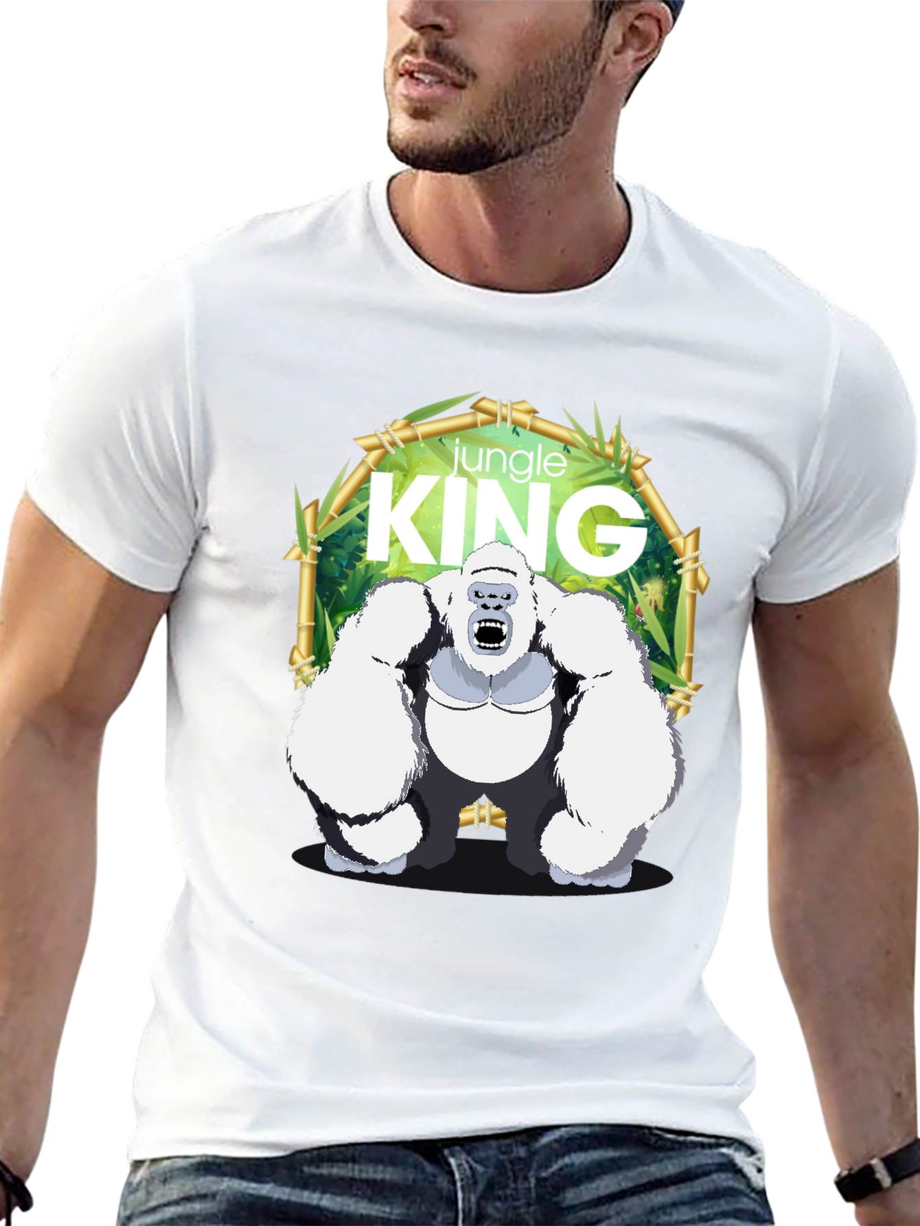 Black Jungle King Gorilla Graphic T-Shirt view 13