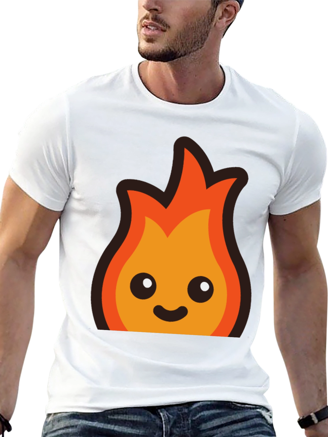 Black Cute Flame Graphic Black T-Shirt view 13