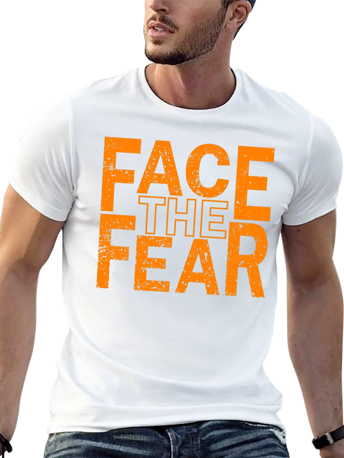 Black Face The Fear Graphic Tee - Black Cotton T-Shirt view 13