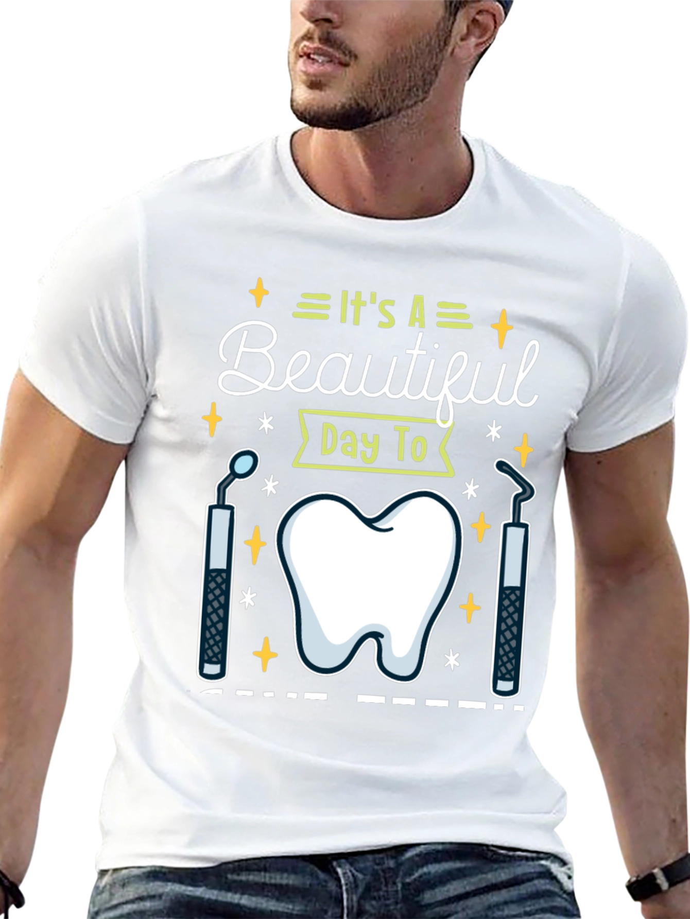 Black Dental Hygienist T-Shirt - It's A Beautiful Day To view 13