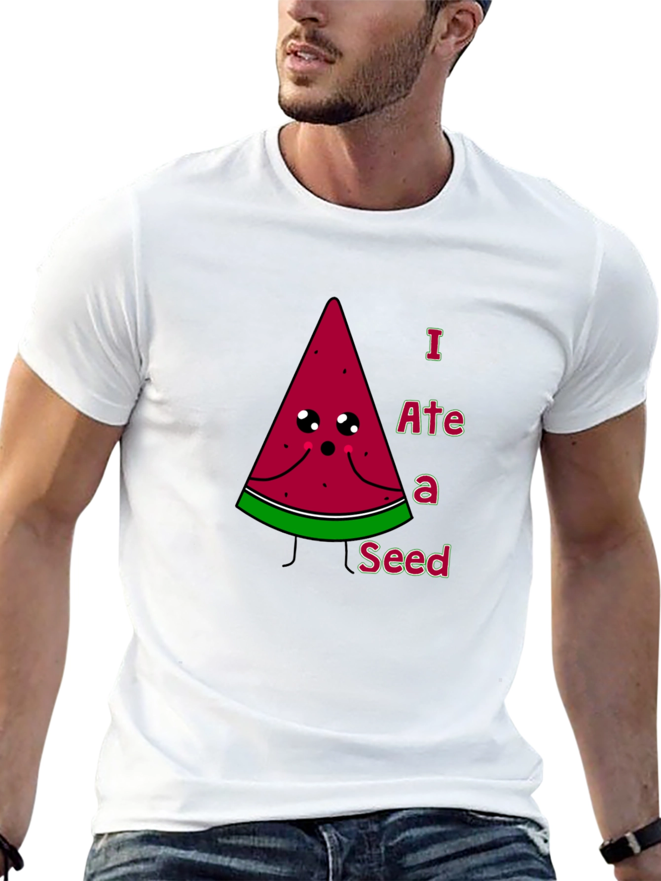 Black Funny Watermelon Seed T-Shirt view 13