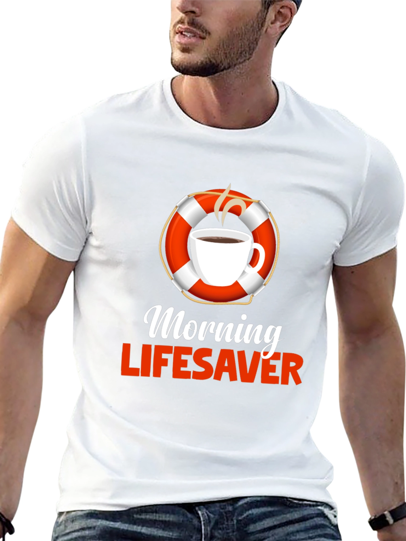 Black Morning Lifesaver T-Shirt - Coffee Lover Rescue Tee view 13