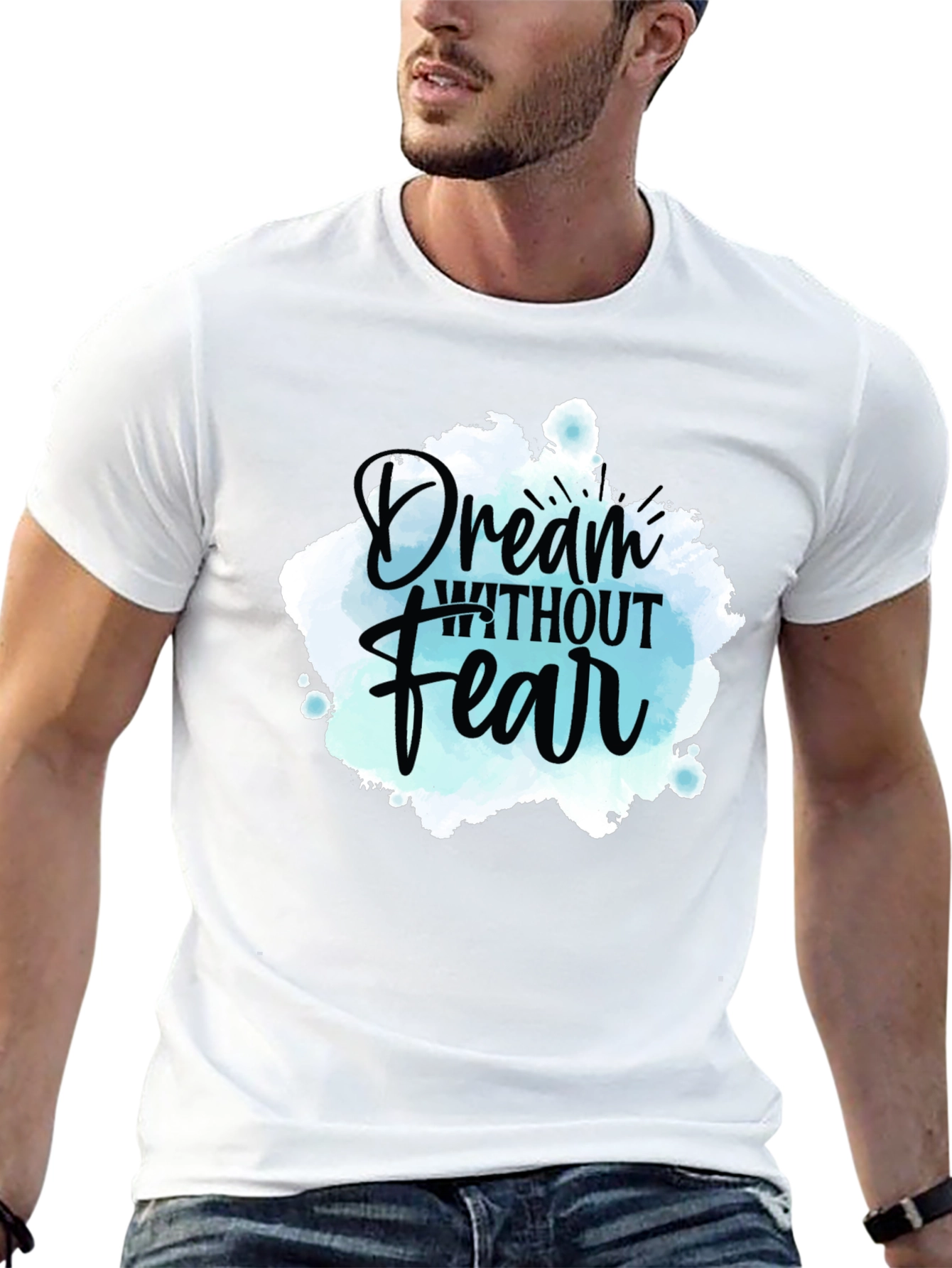 Black Dream Without Fear Graphic Tee - Inspiring Design view 13