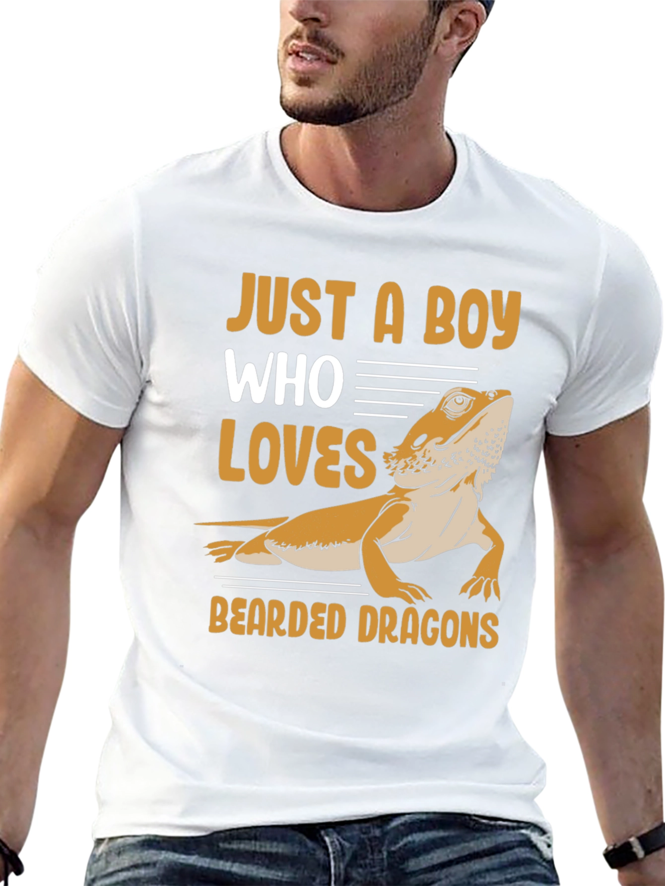 Black Boy Who Loves Bearded Dragons T-Shirt view 13